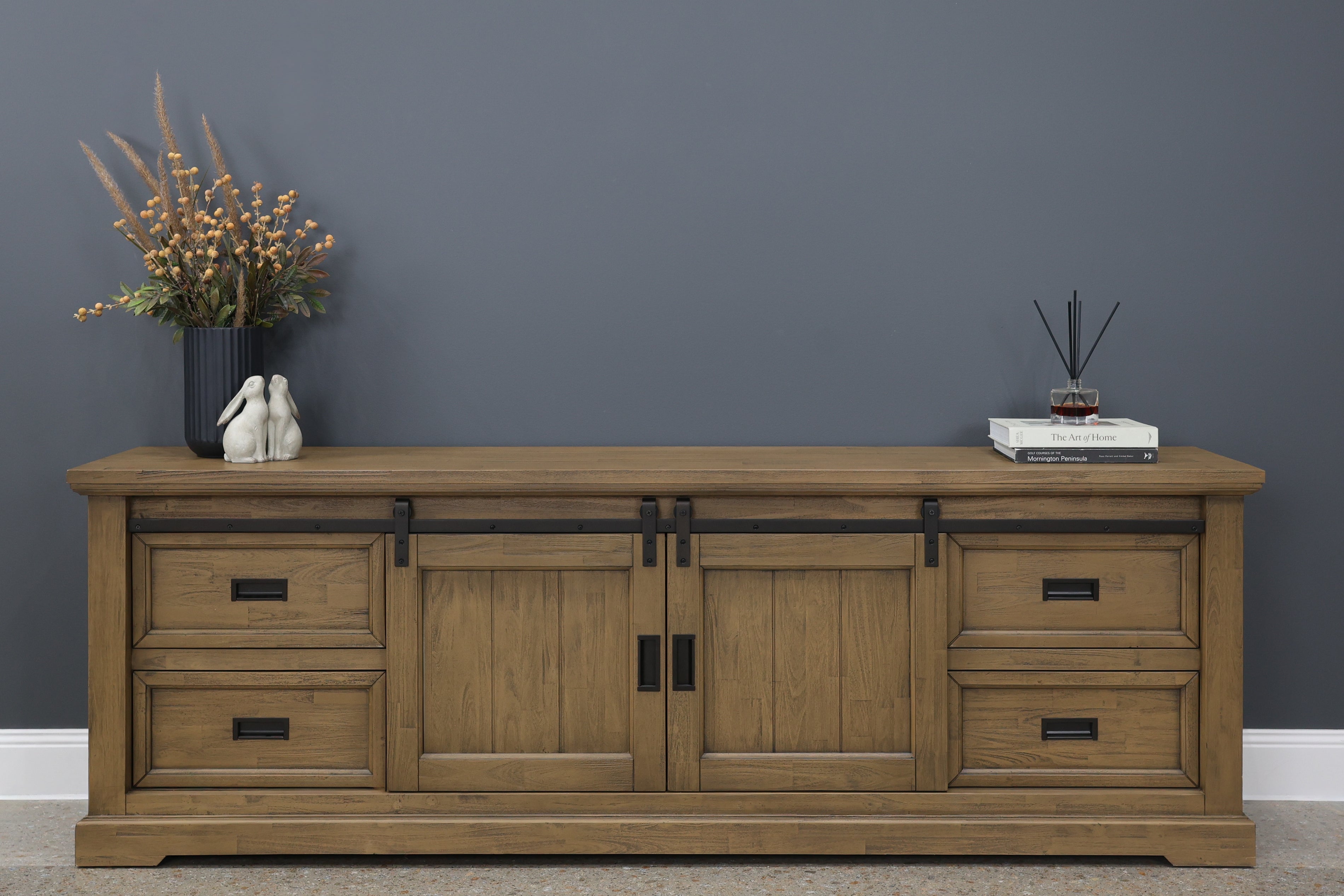 Macedon Large Tv Unit 2 Sliding Doors 4 Drawers