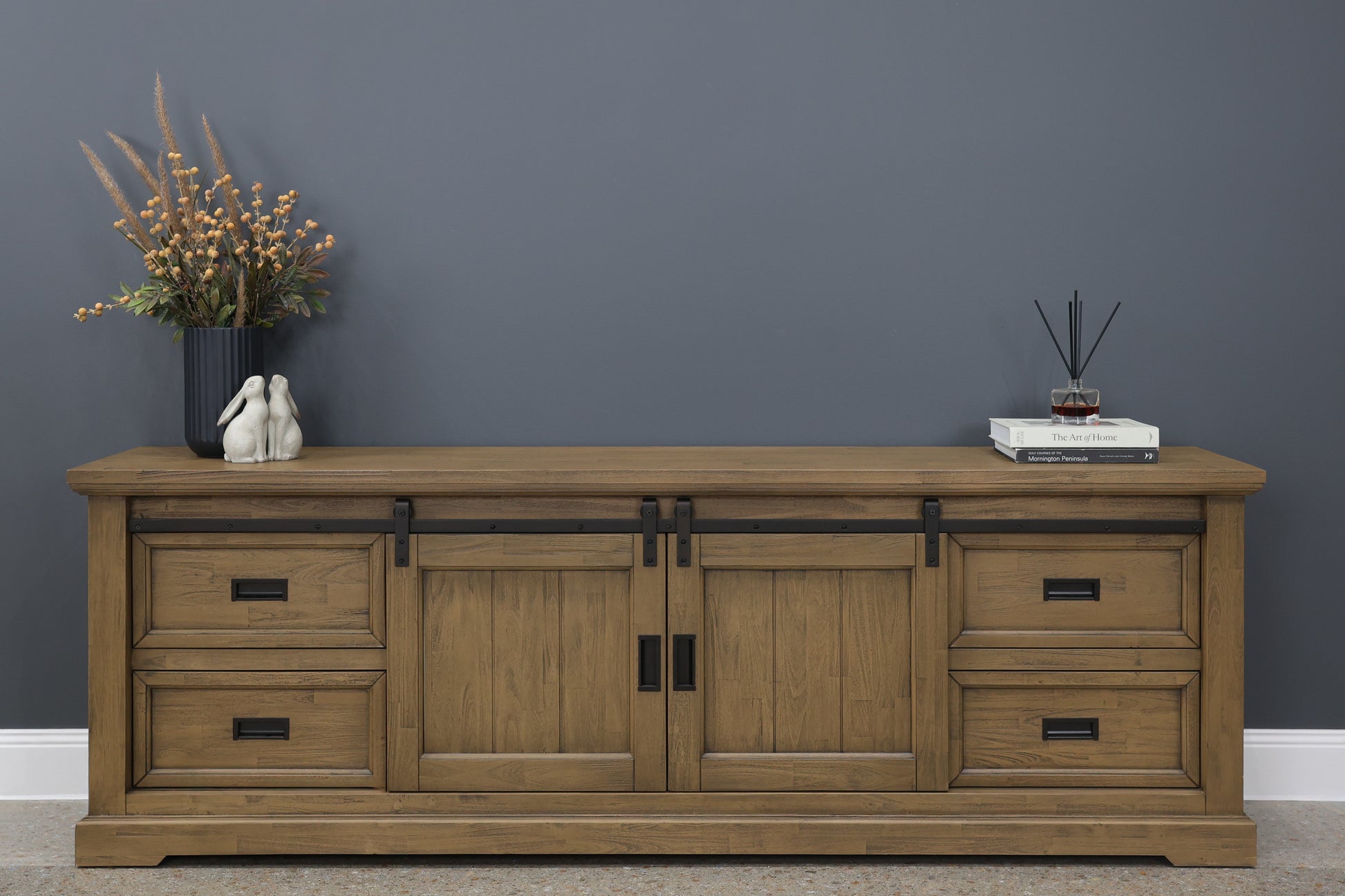 Macedon Large Tv Unit 2 Sliding Doors 4 Drawers