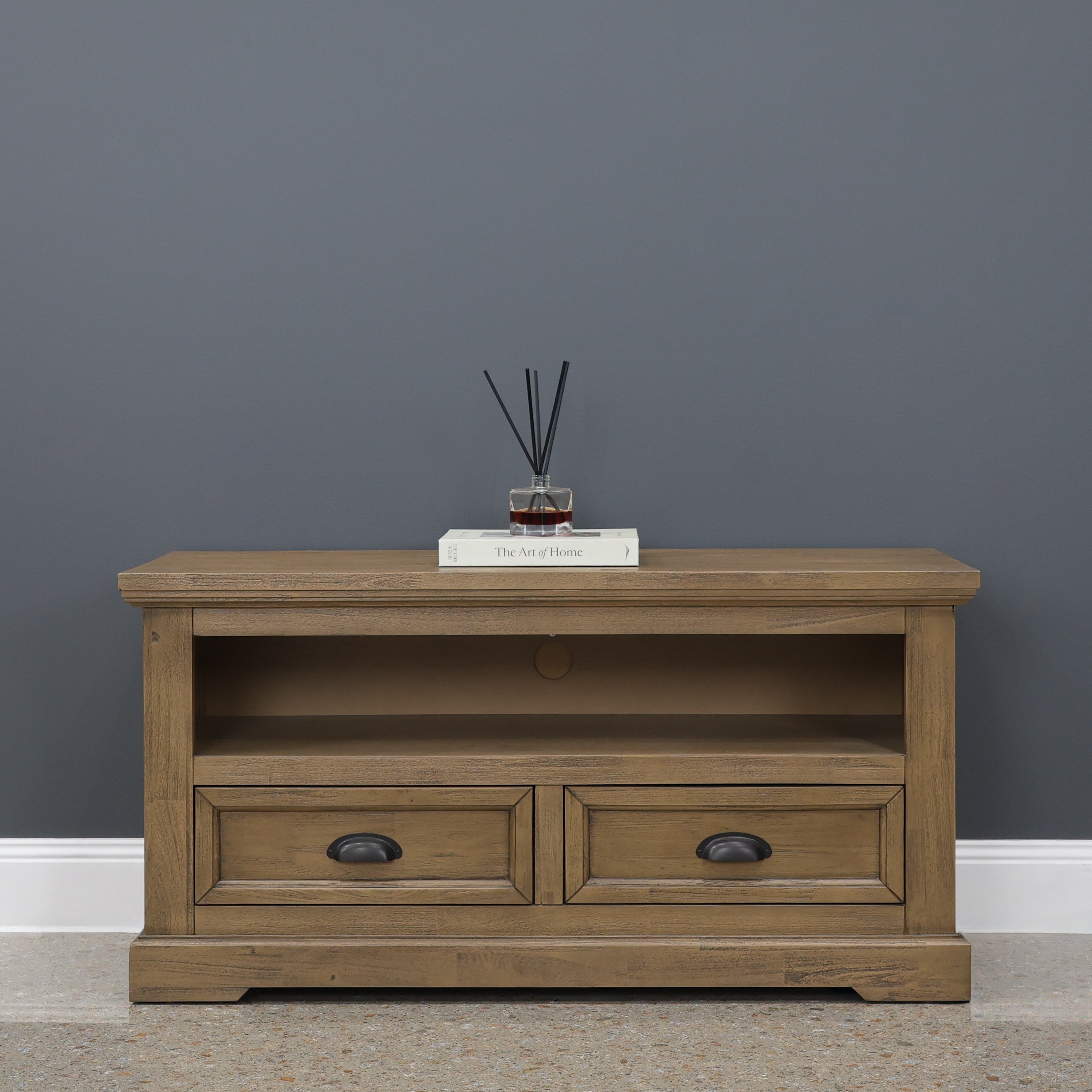 Macedon Small Tv Unit - Small w/ 2 Drawers 1 Niche