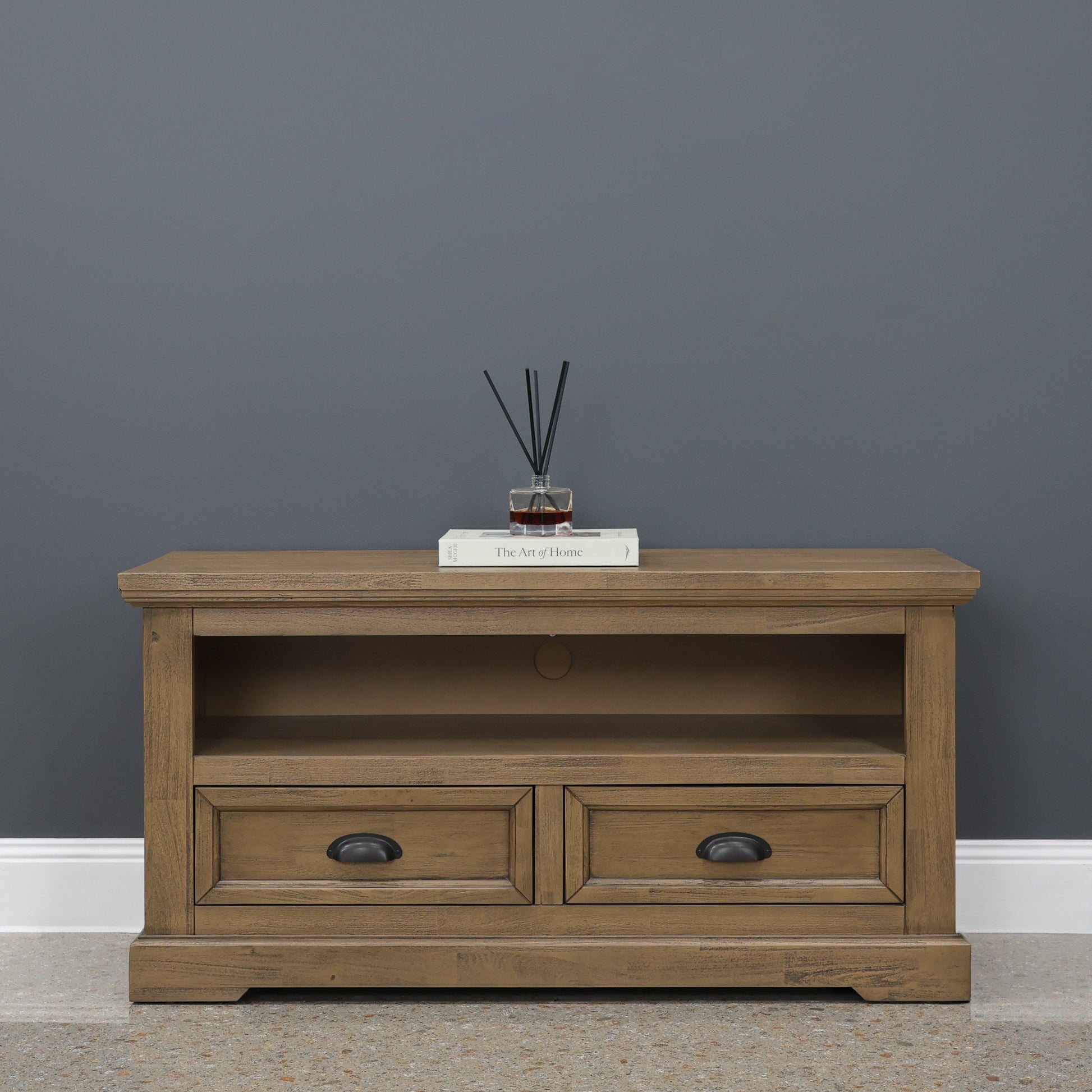 Macedon Small Tv Unit - Small w/ 2 Drawers 1 Niche