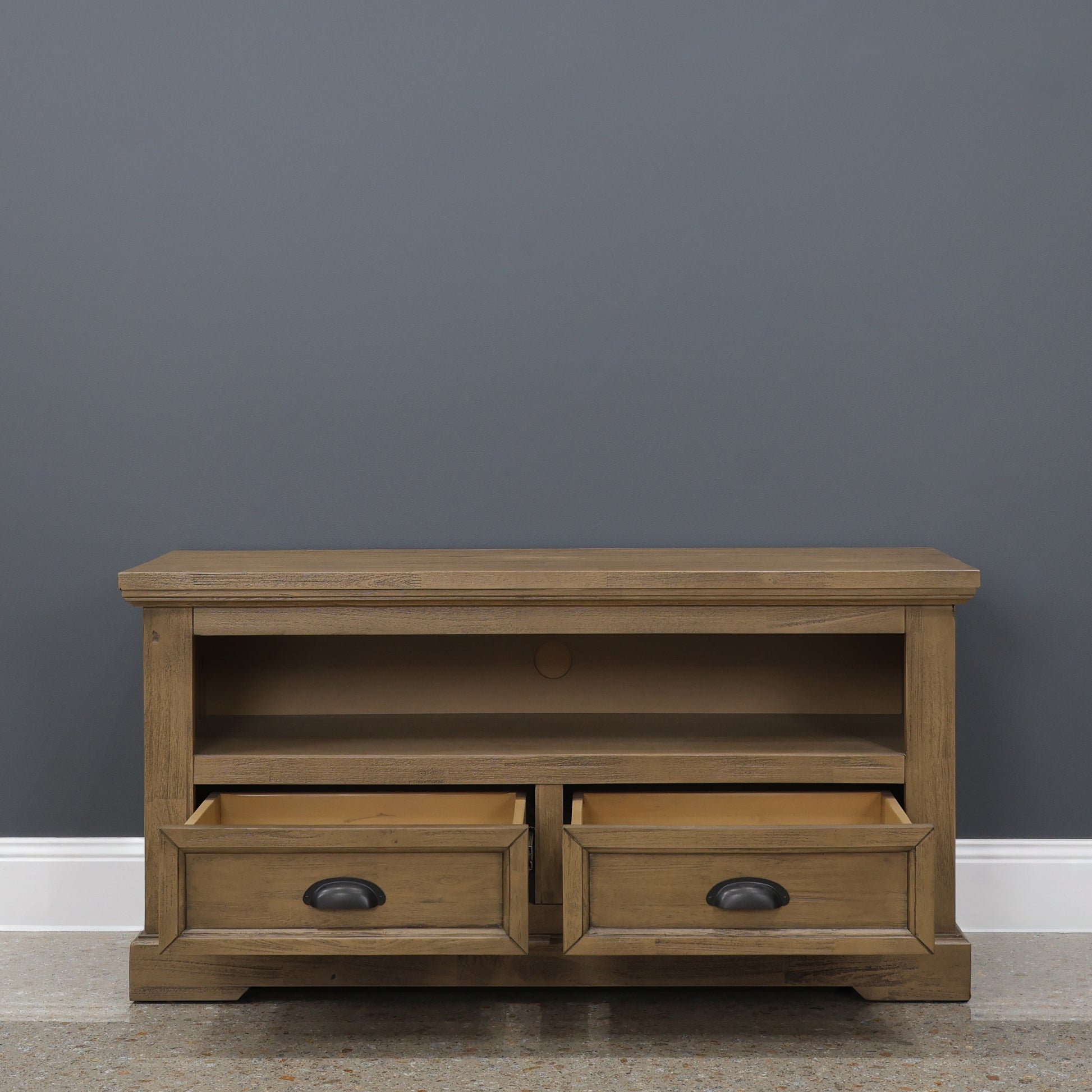 Macedon Small Tv Unit - Small w/ 2 Drawers 1 Niche