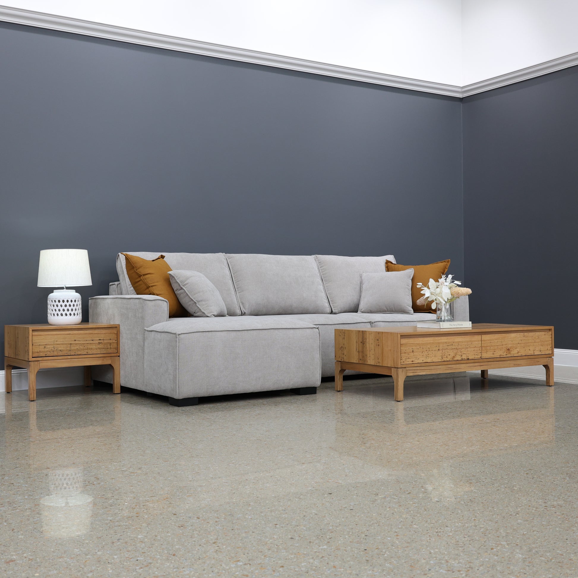 Noosa Sofa Bed w/ Chaise - Natural