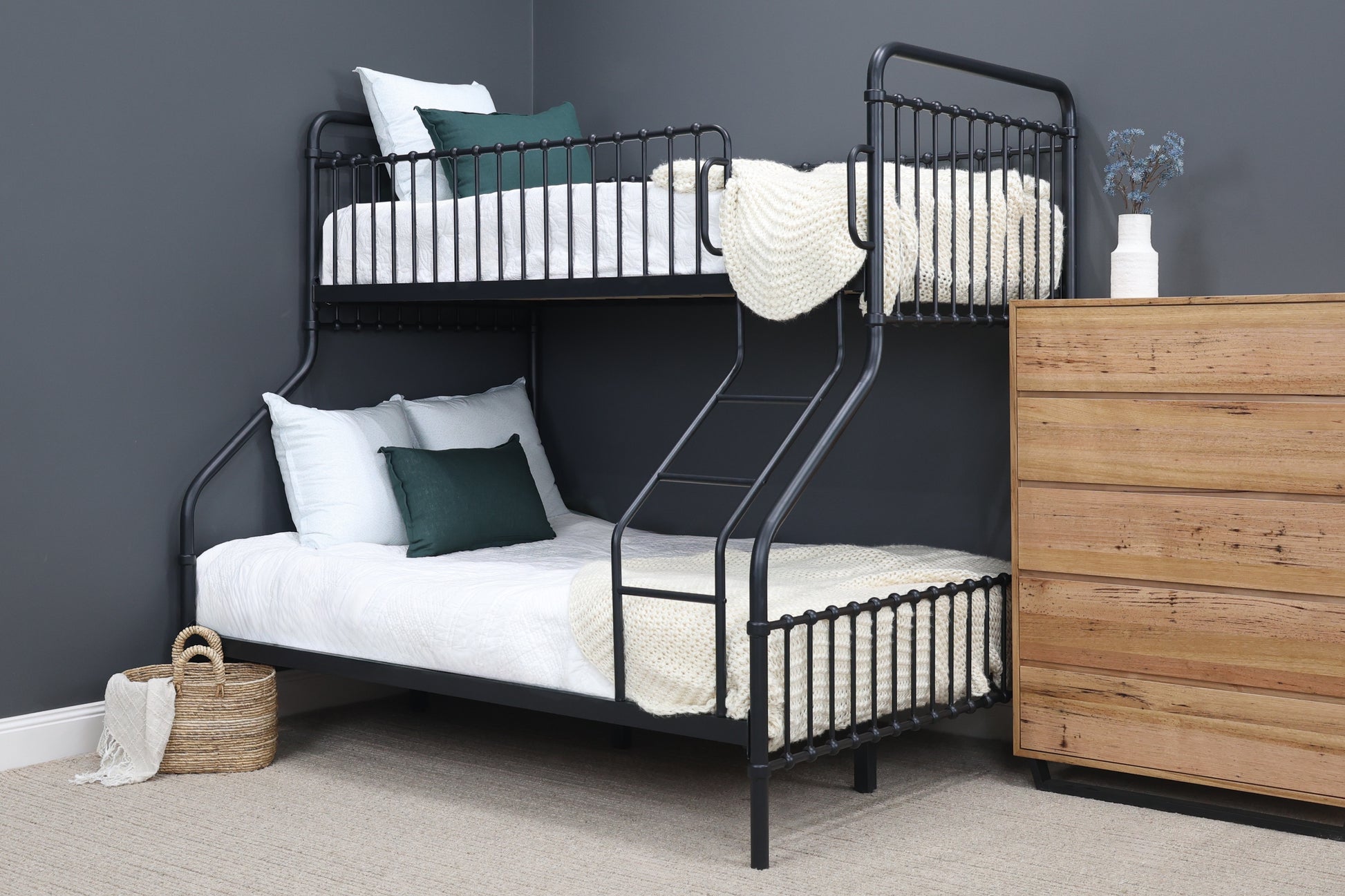 Sydney Triple Bunk Bed - Black Iron
