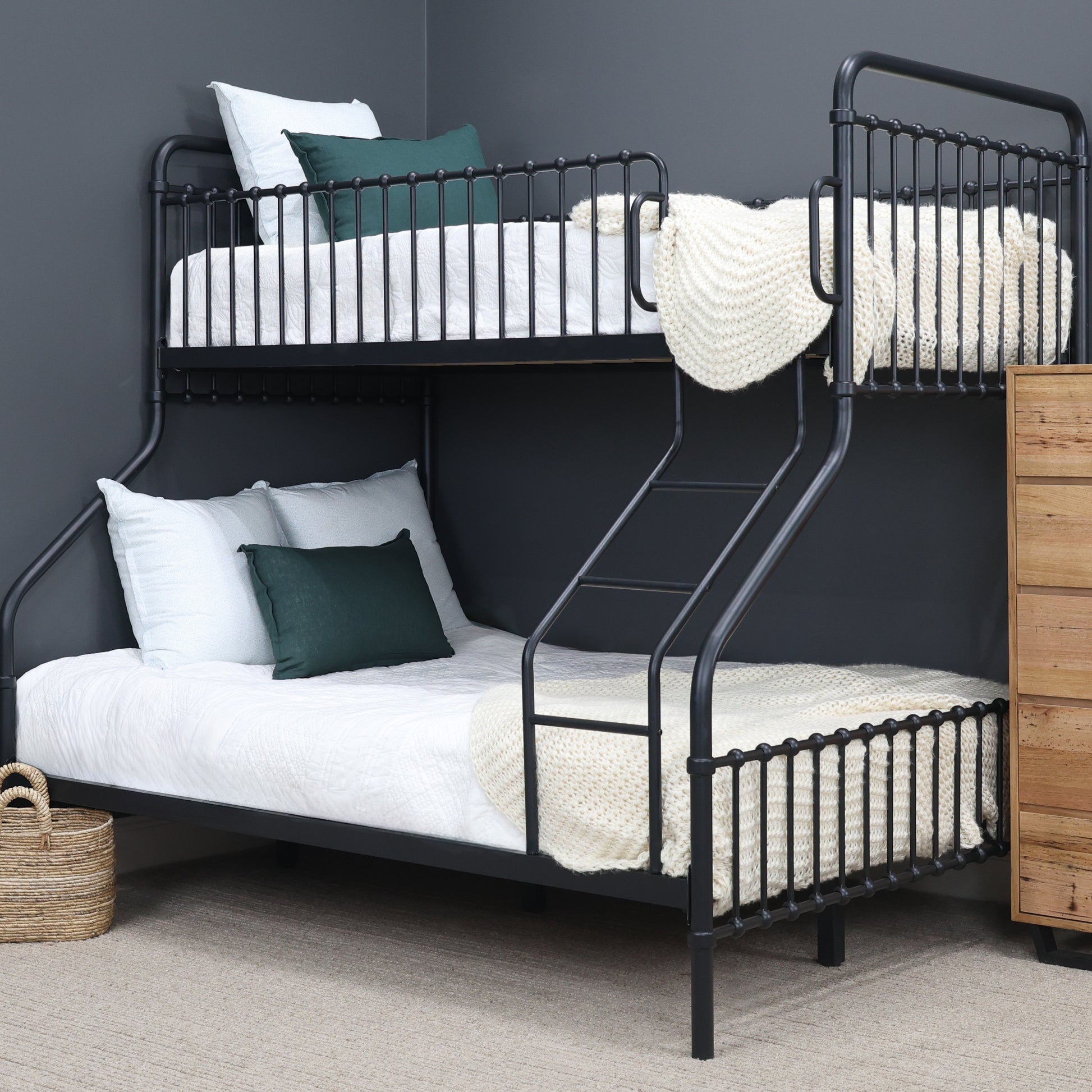 Sydney Triple Bunk Bed - Black Iron