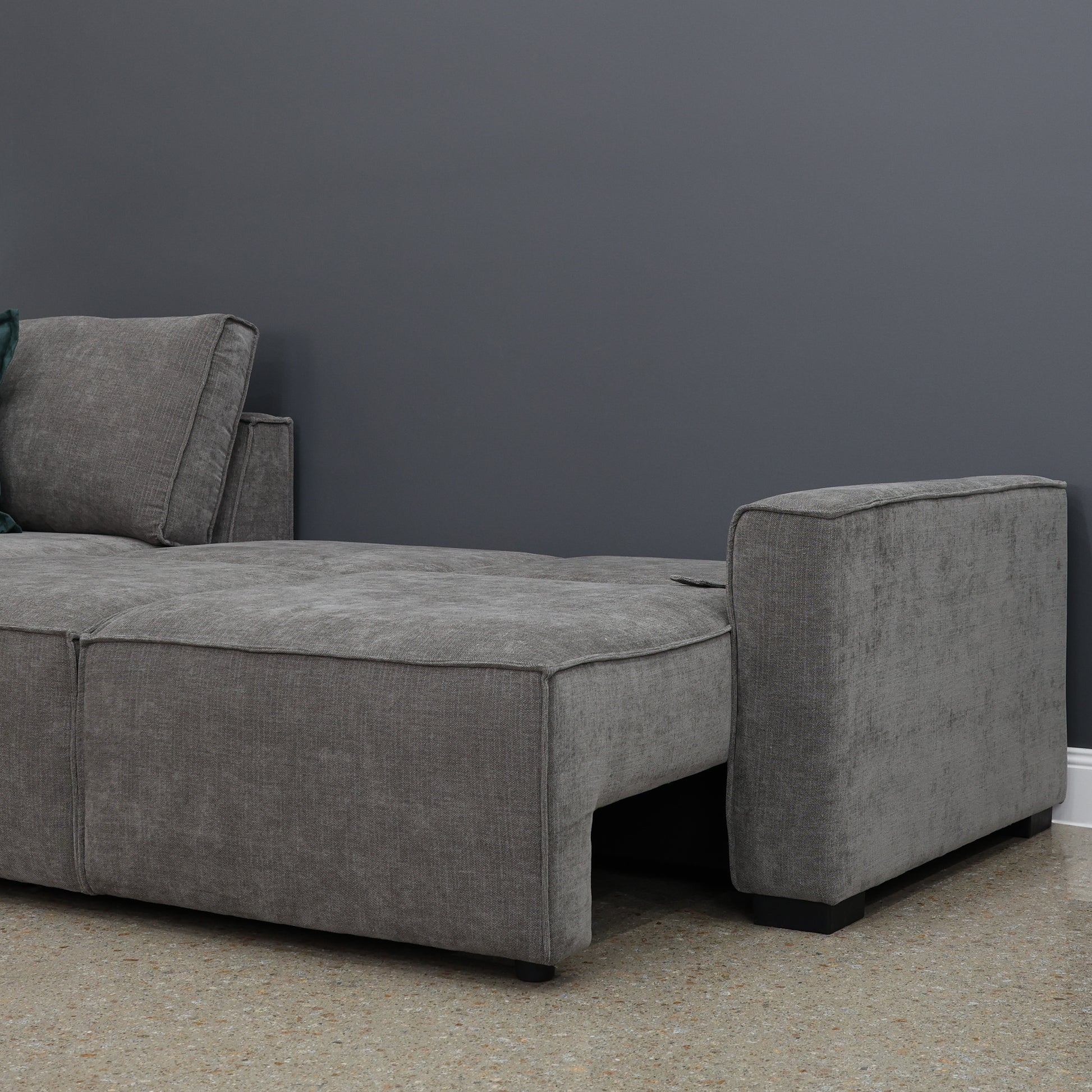 Noosa Sofa Bed w/ Chaise - Charcoal