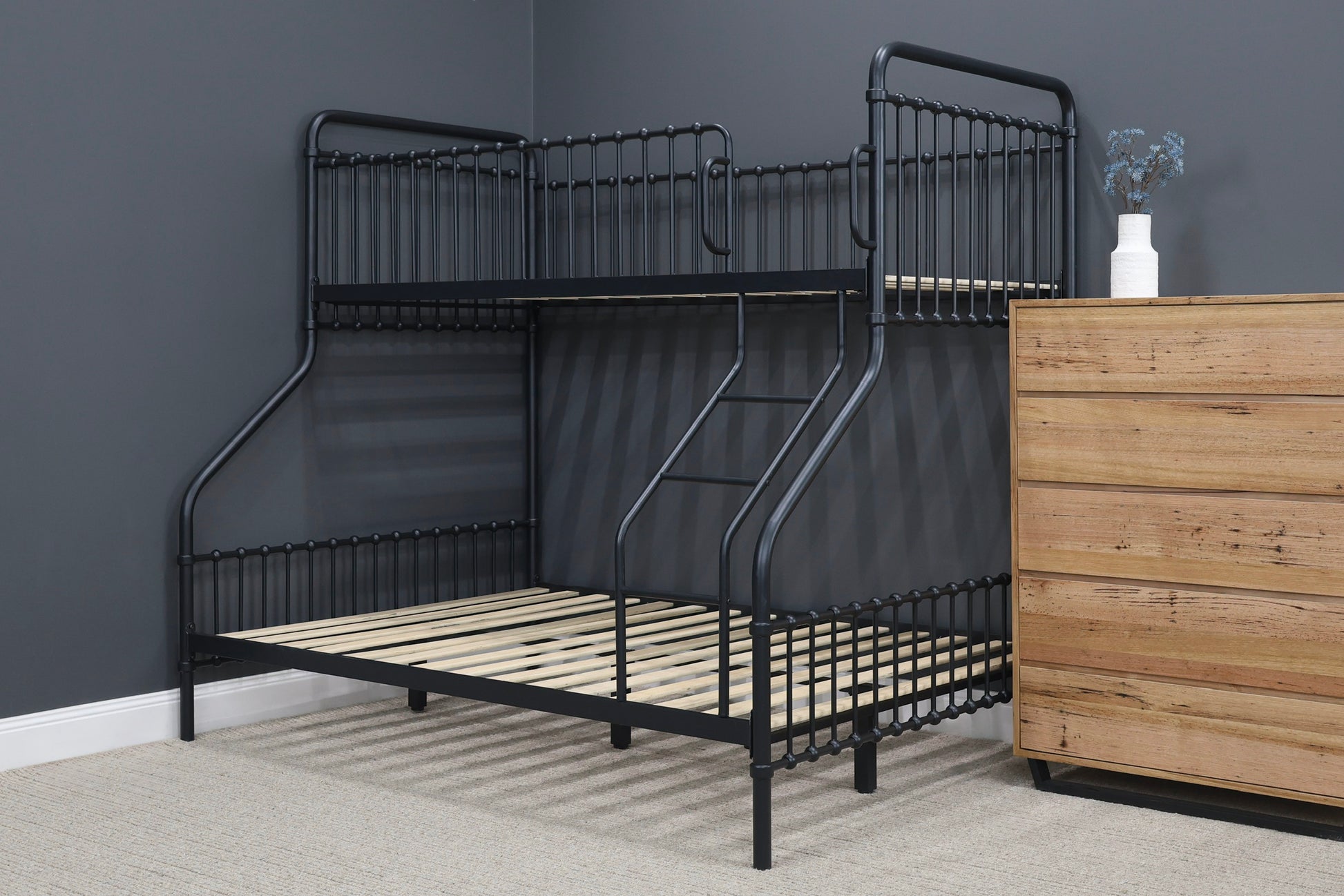 Sydney Triple Bunk Bed - Black Iron