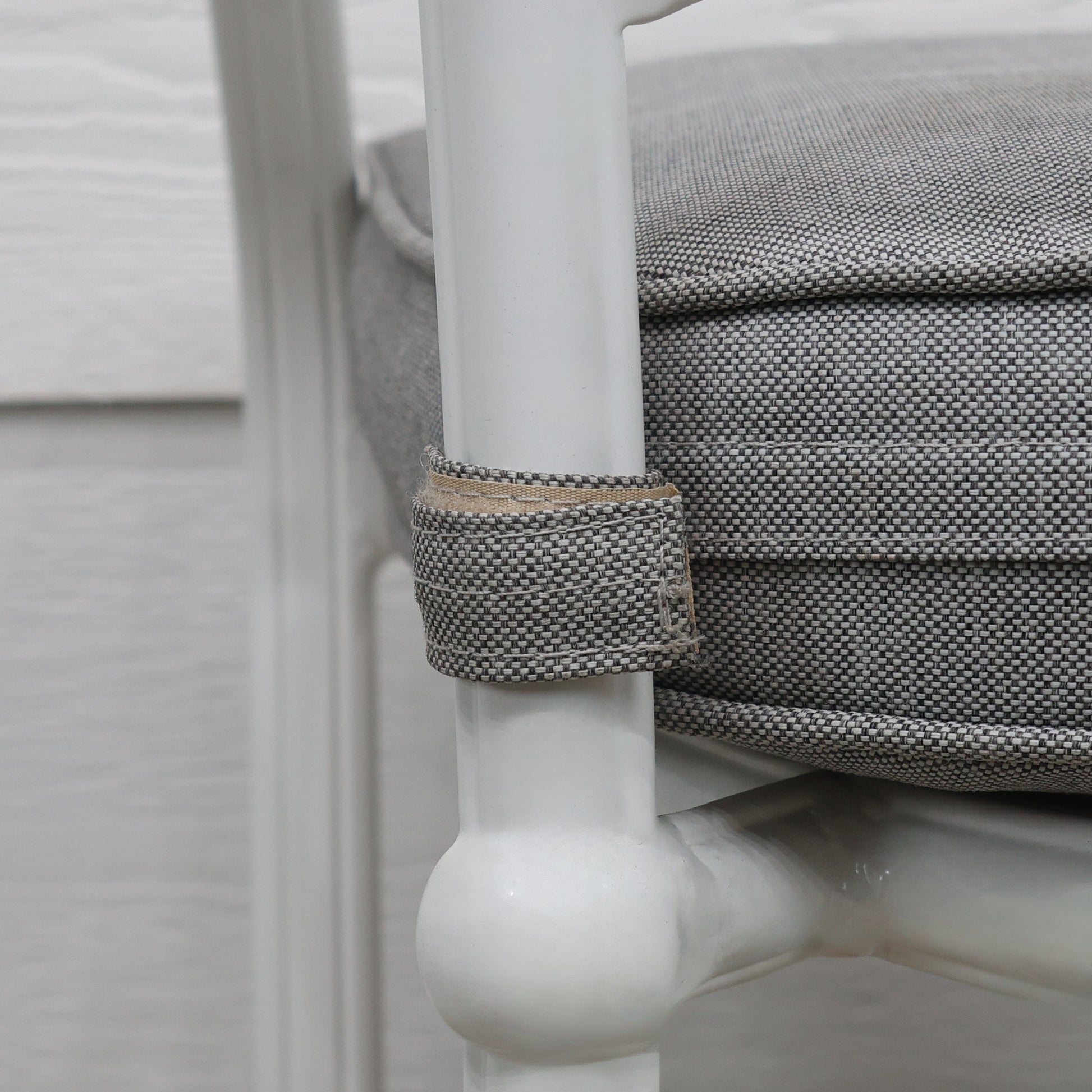 Portarlington Chair With Cushion - White Frame / Light Grey Cushion