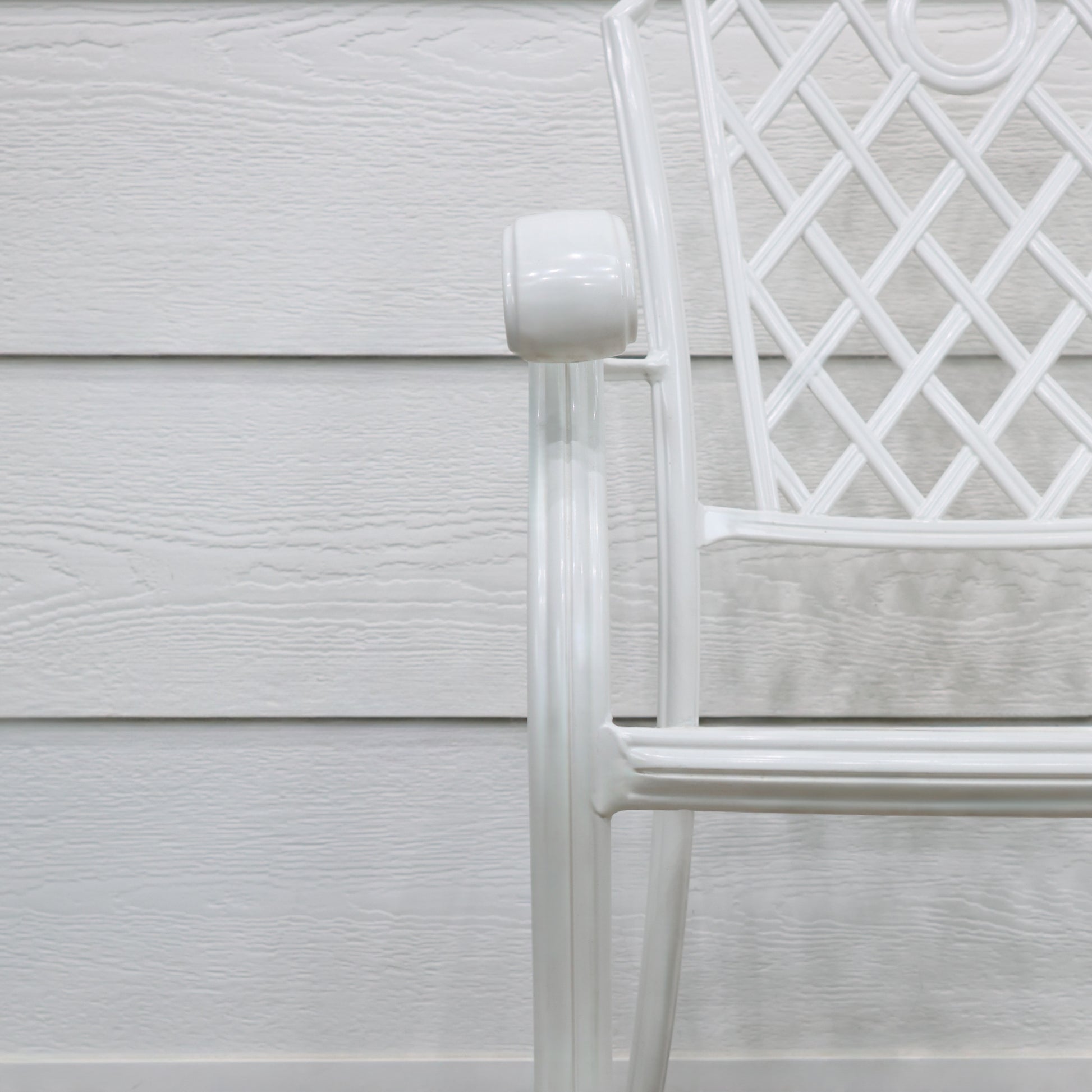 Portarlington Chair With Cushion - White Frame / Light Grey Cushion