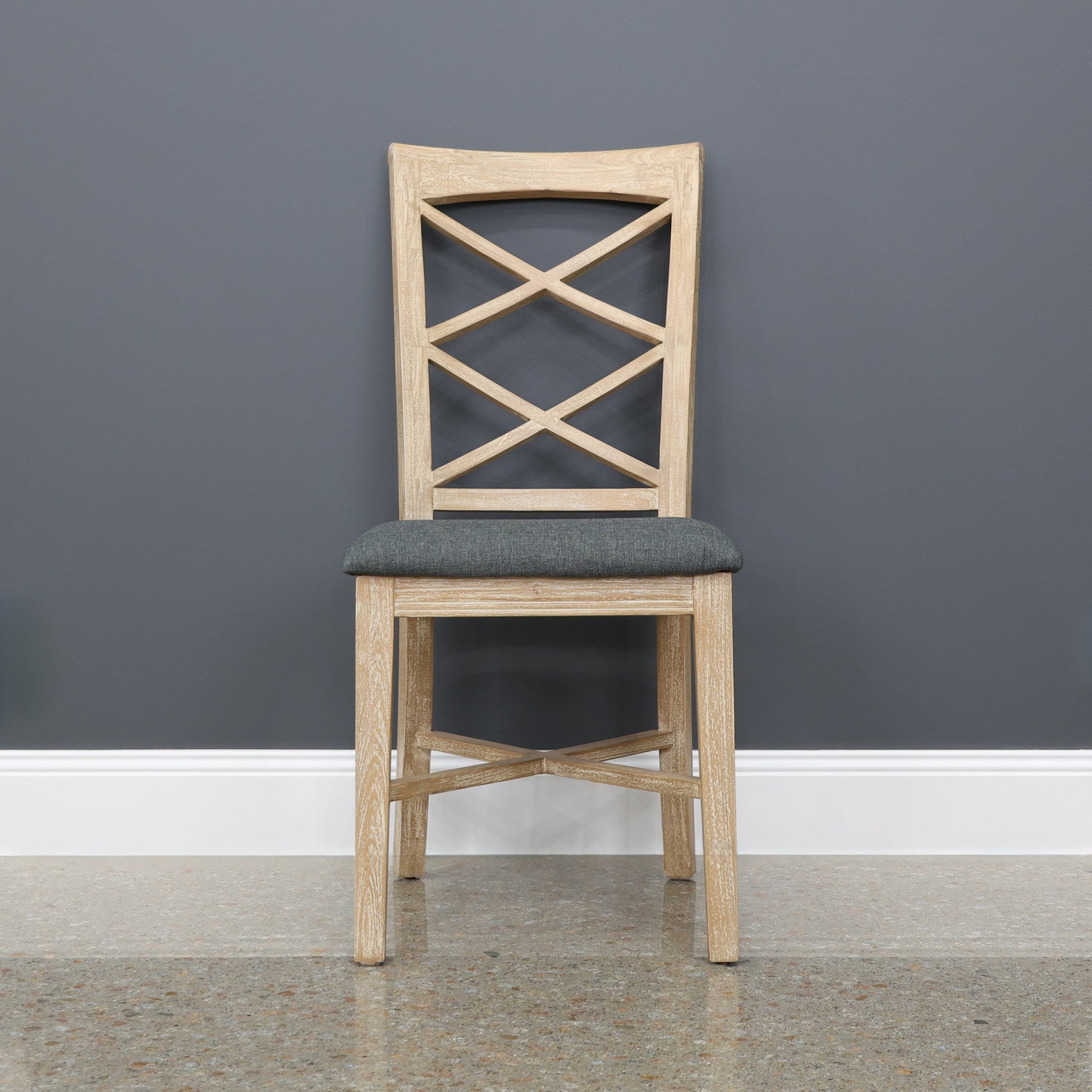 Provedore Dining Chair - Natural w/ Grey Fabric Seat