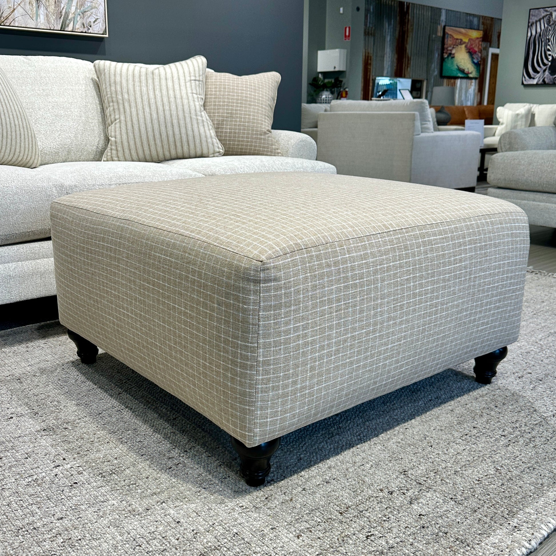 Provincial Oversized Accent Ottoman - Sandstone