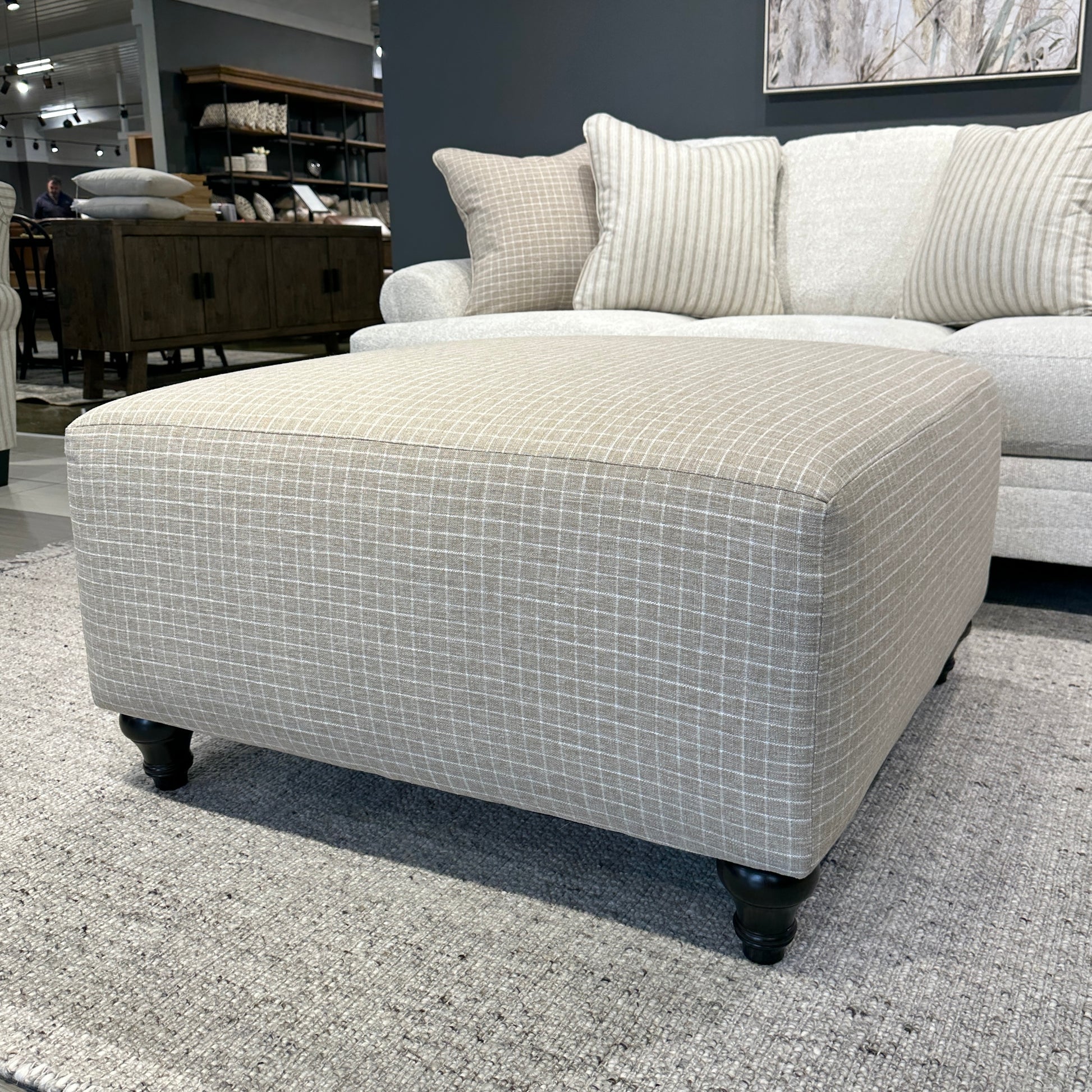 Provincial Oversized Accent Ottoman - Sandstone