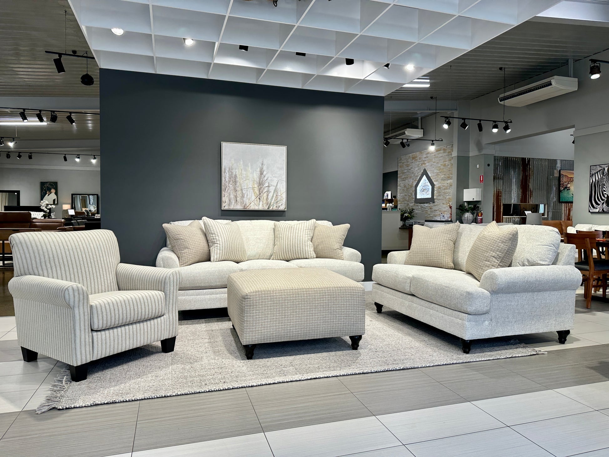 Provincial Oversized Accent Ottoman - Sandstone