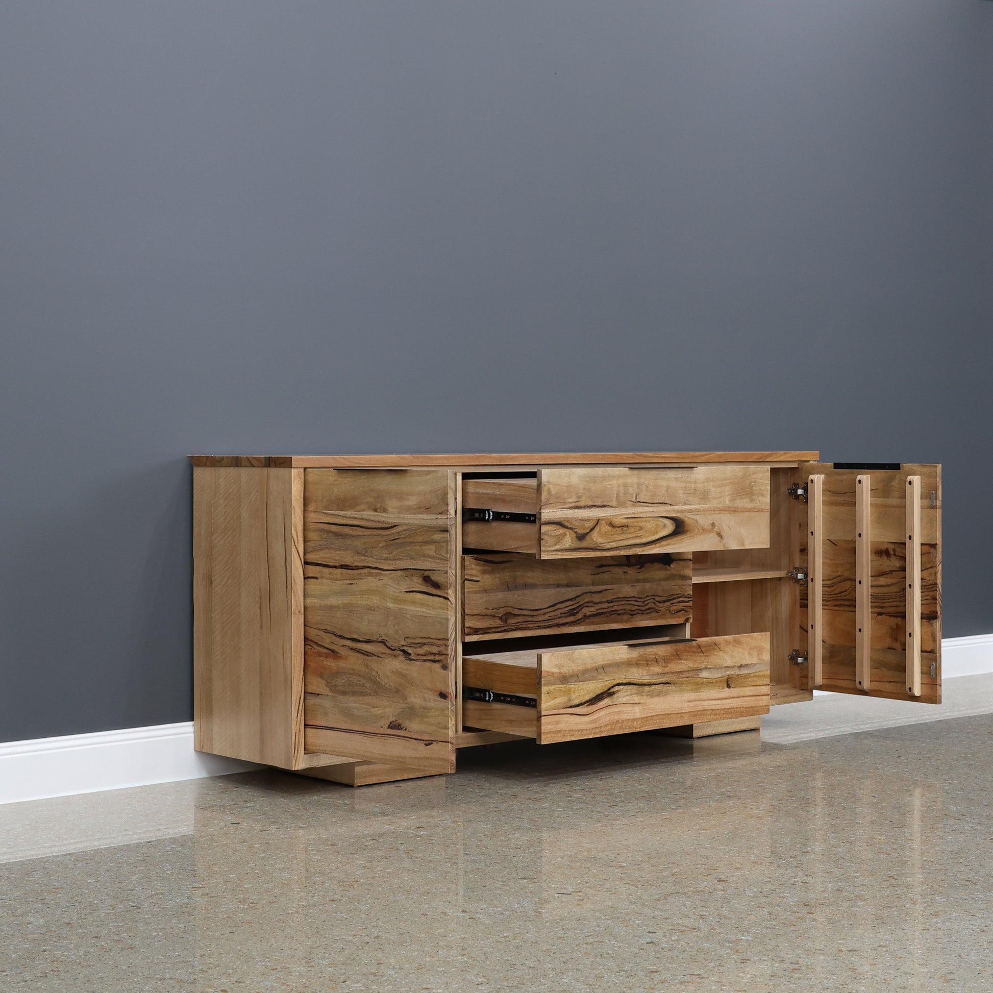 The Marri Wood Black Buffet - 200cm L