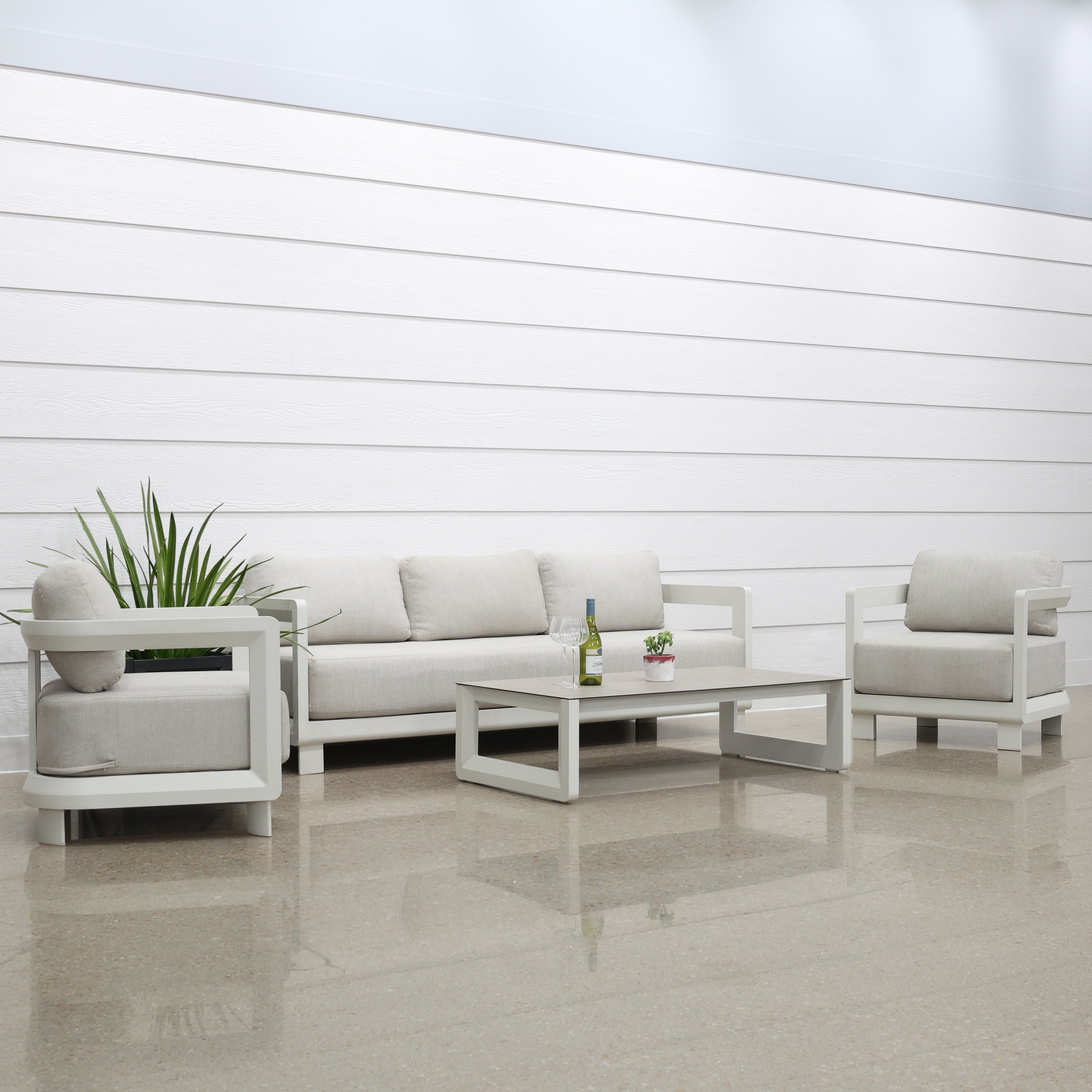 Anglesea 4 Piece Outdoor Lounge Setting - White