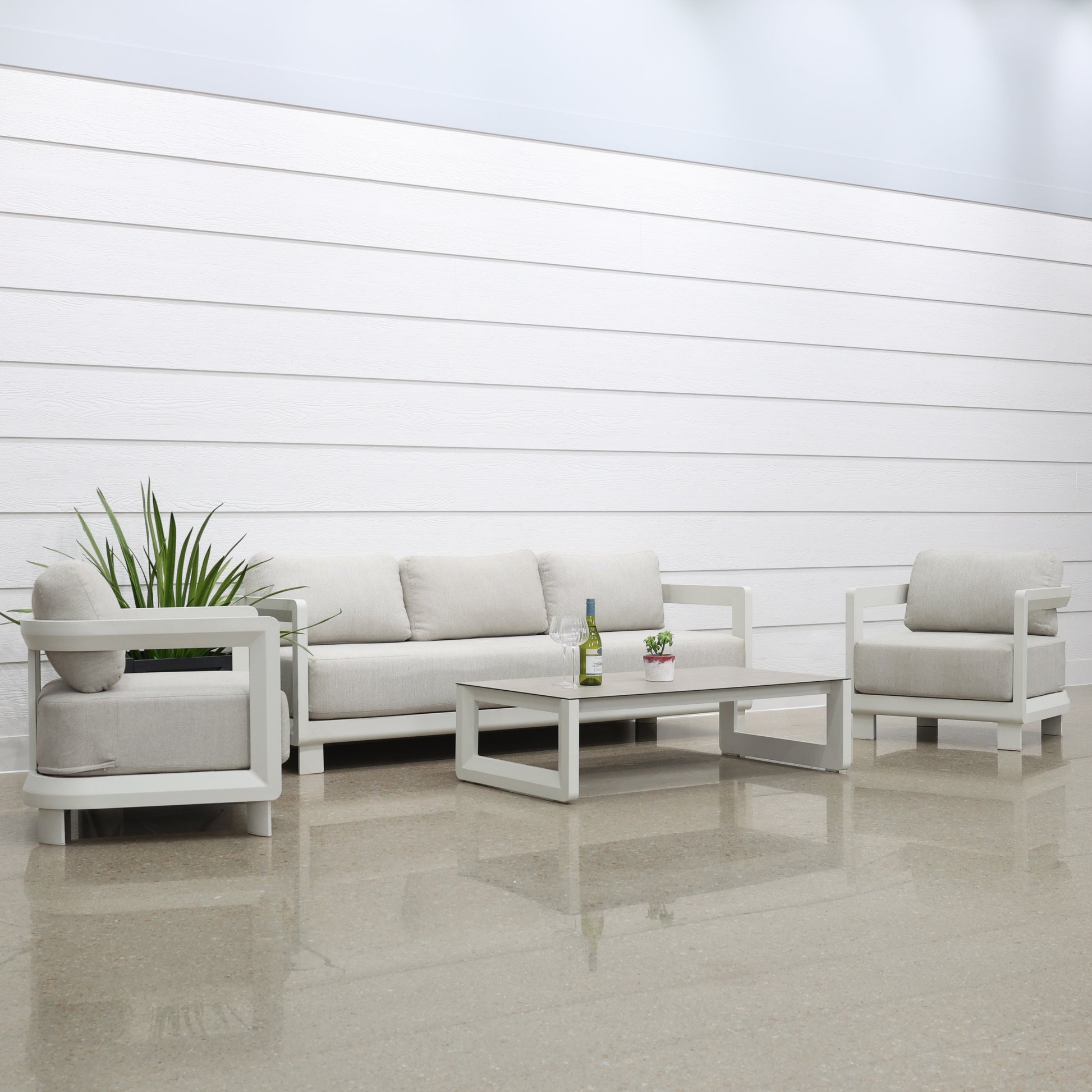 Anglesea 4 Piece Outdoor Lounge Setting - White
