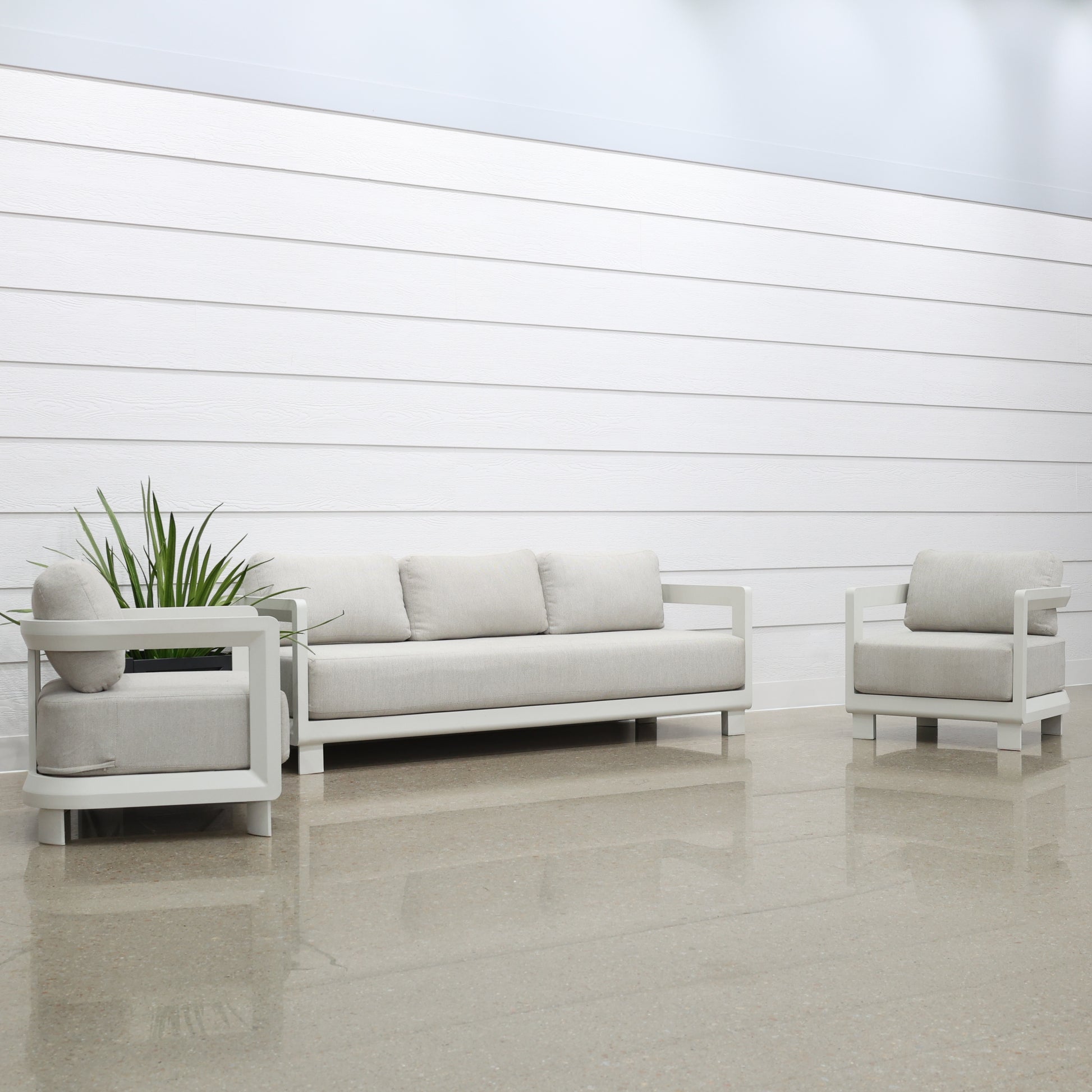 Anglesea 4 Piece Outdoor Lounge Setting - White