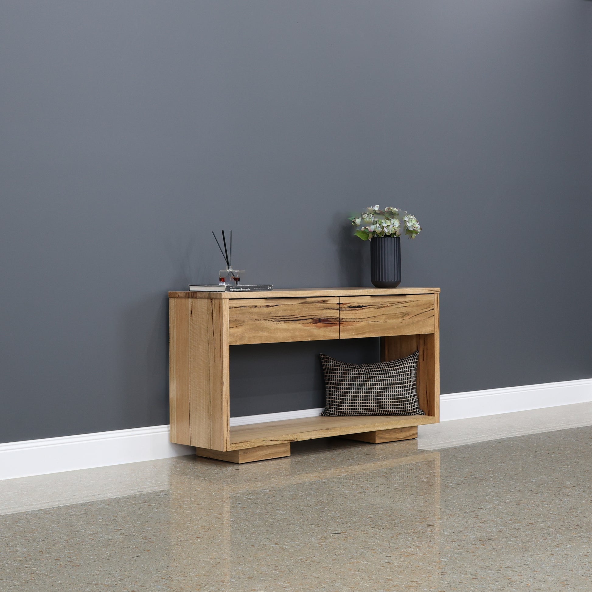 The Marri Wood Black Console Table - 140cm L