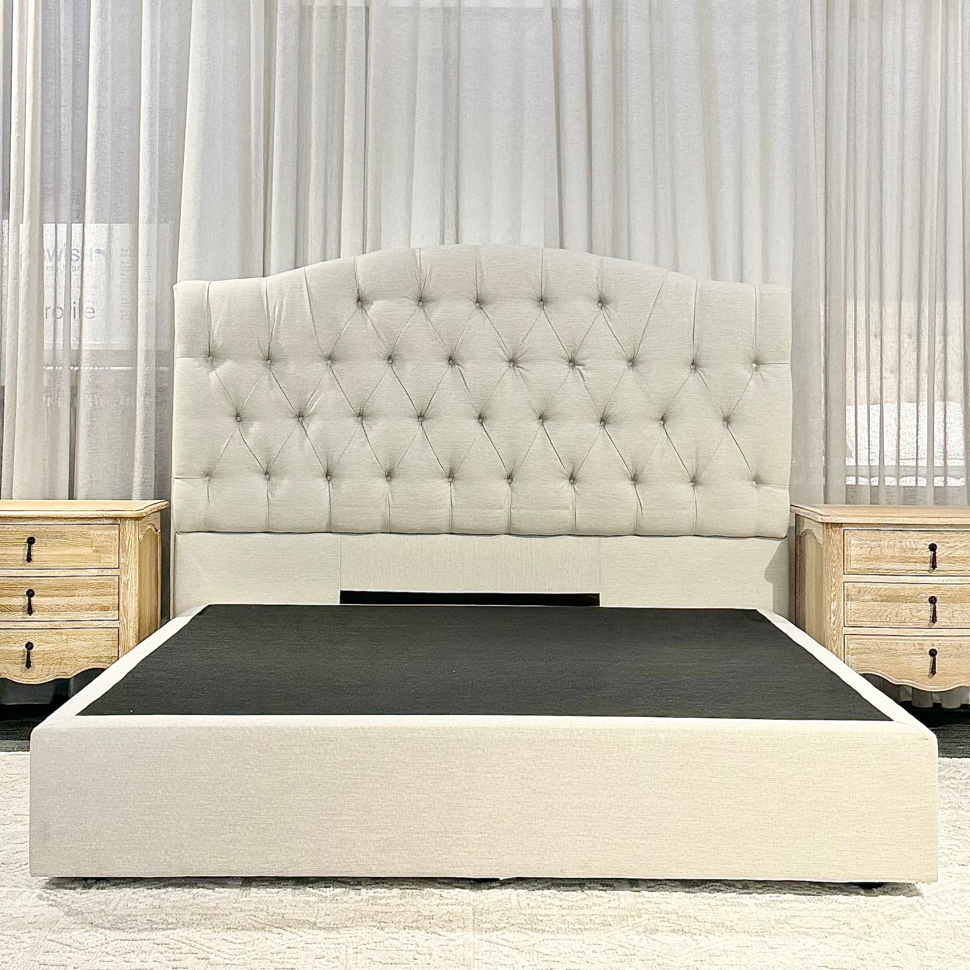 Brighton Upholstered Bedhead & Floating Base - Boston Oyster