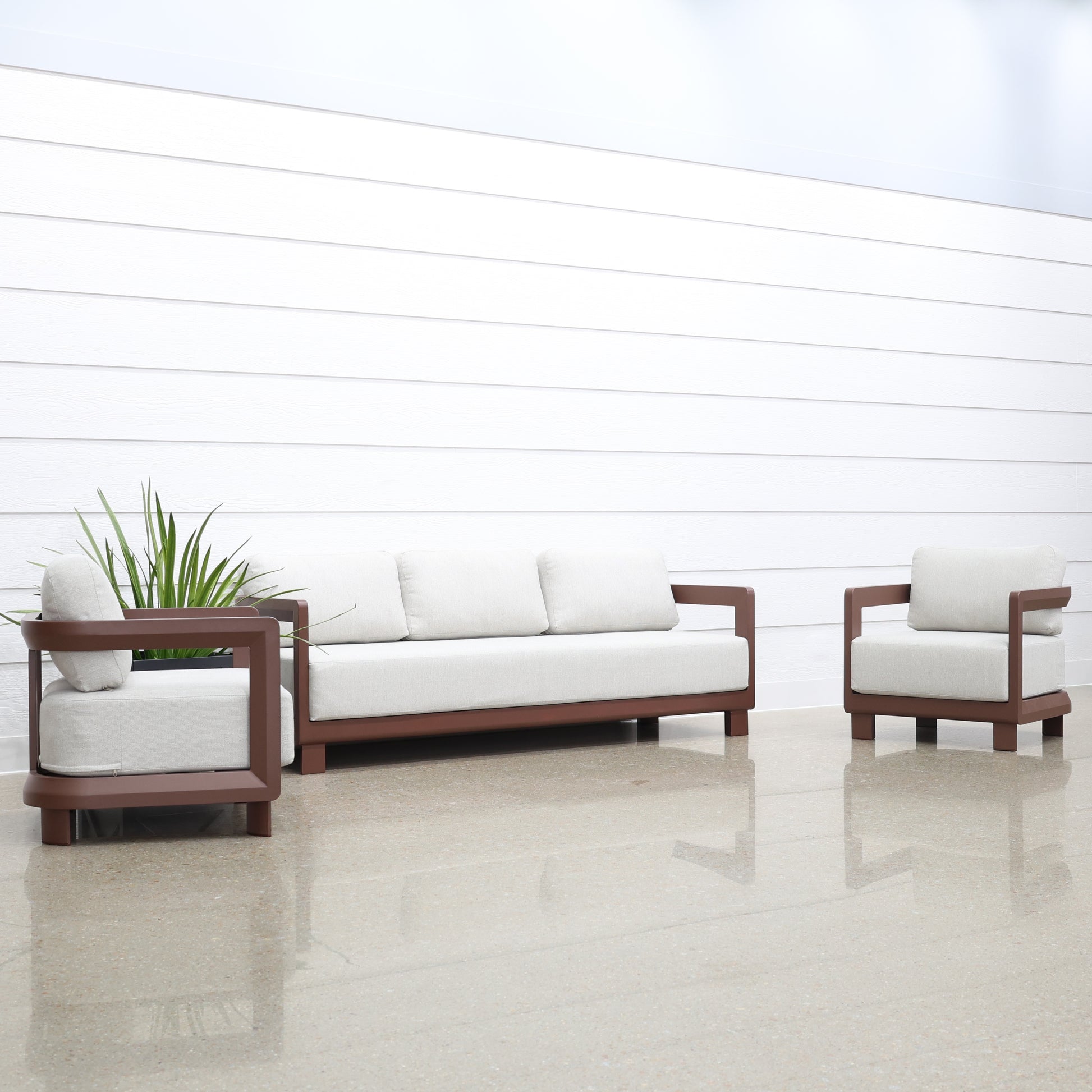 Anglesea 4 Piece Outdoor Lounge Setting - Earth