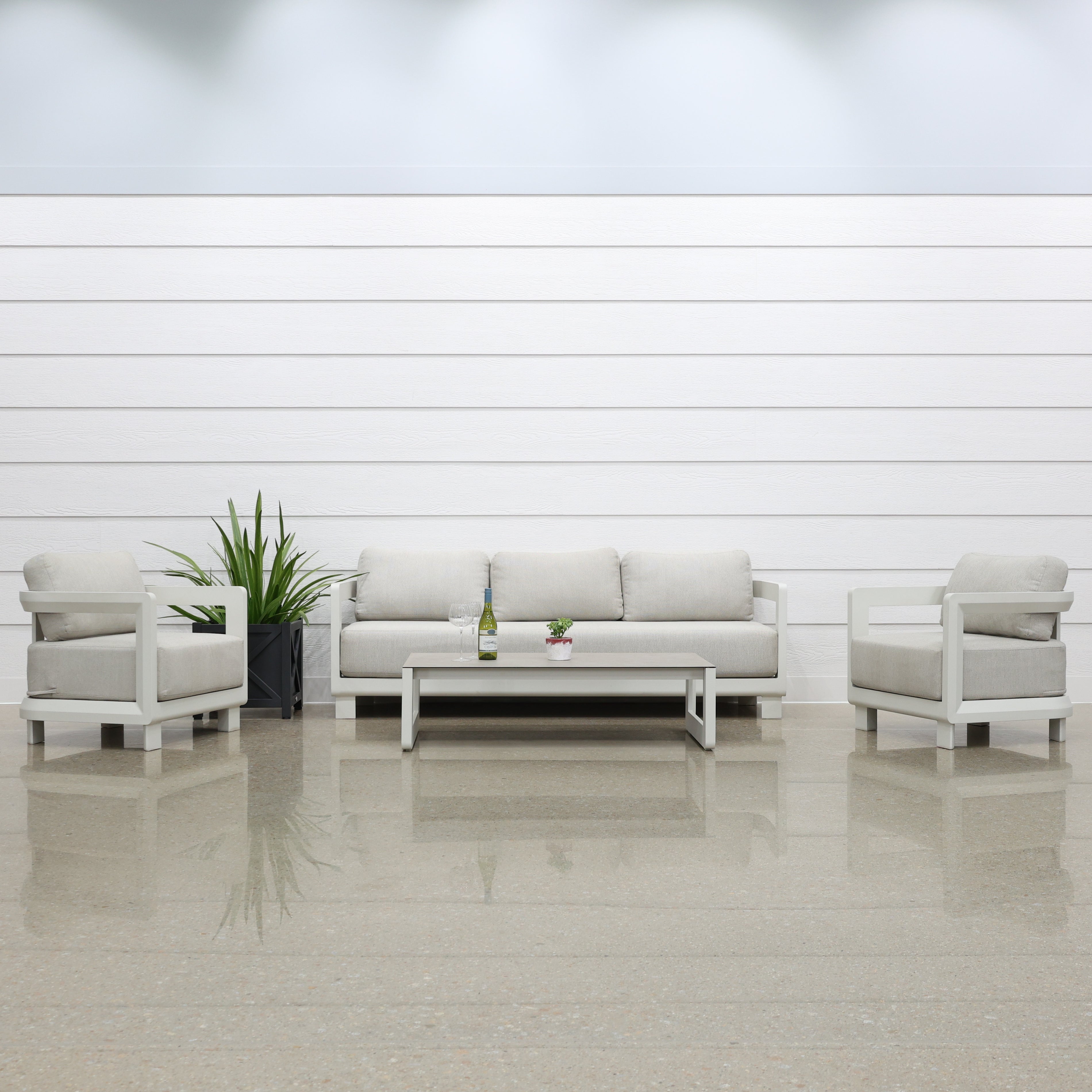 Anglesea 4 Piece Outdoor Lounge Setting - White