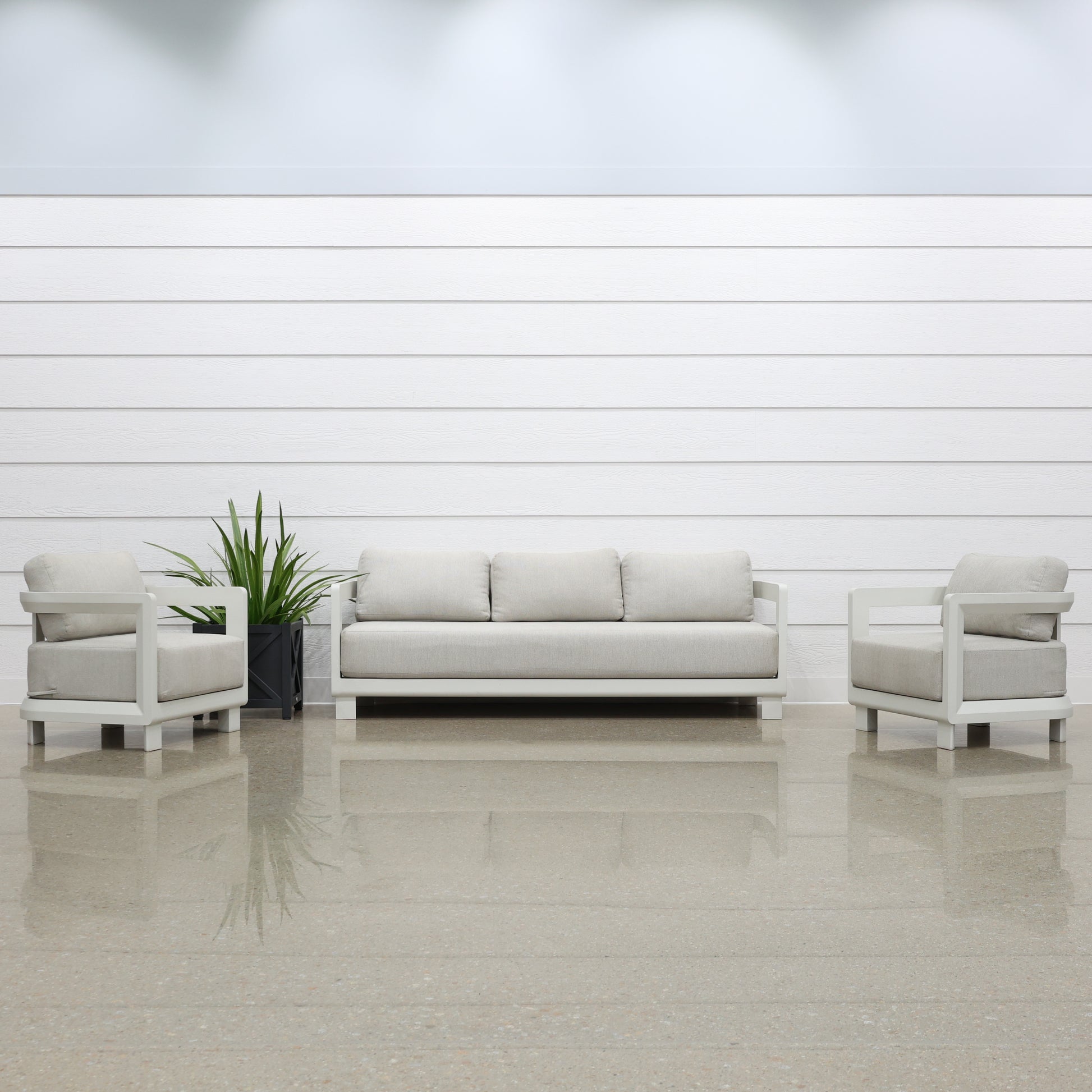 Anglesea 4 Piece Outdoor Lounge Setting - White