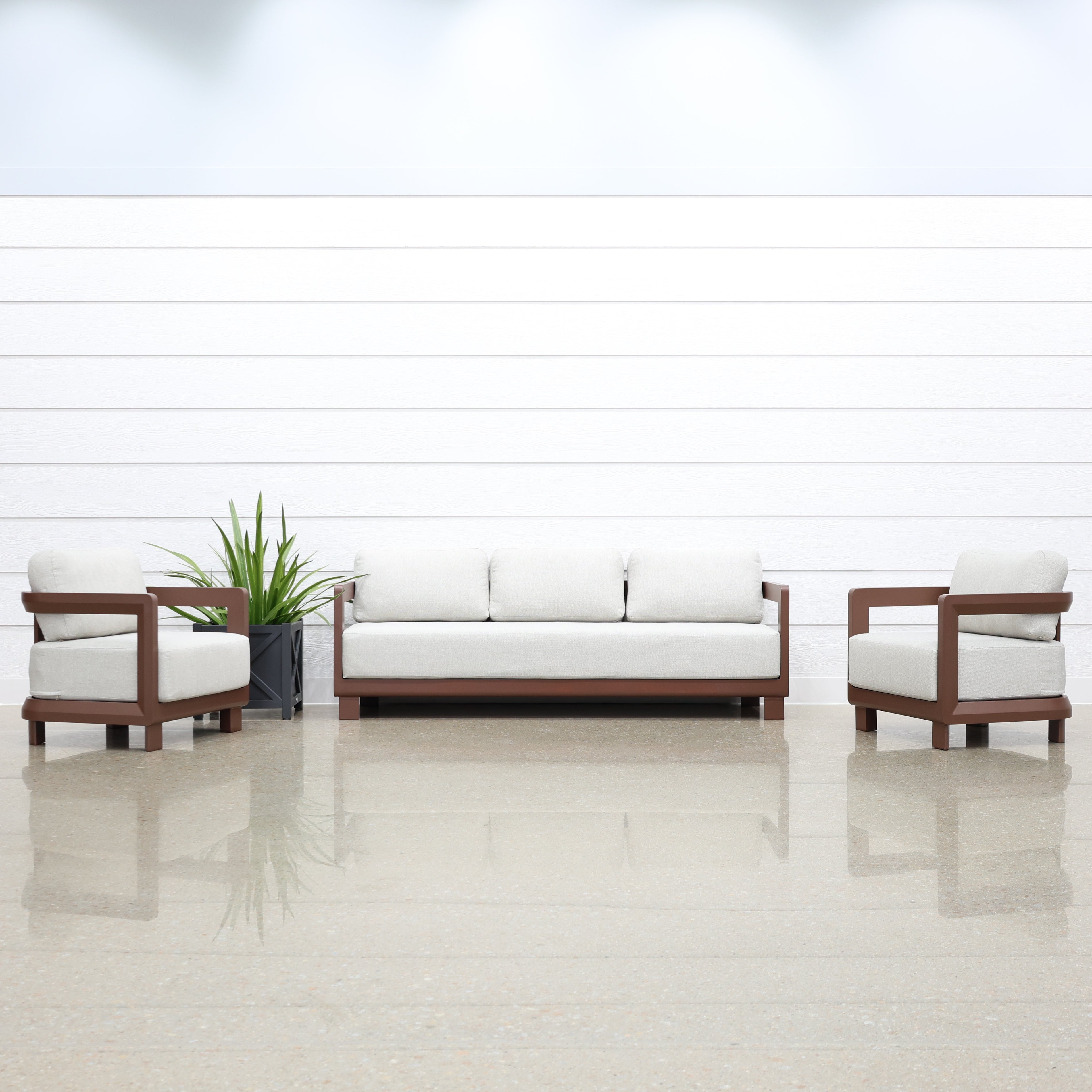 Anglesea 4 Piece Outdoor Lounge Setting - Earth