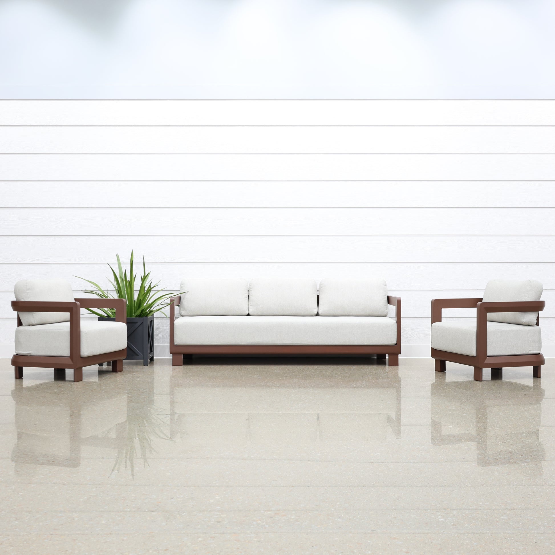 Anglesea 4 Piece Outdoor Lounge Setting - Earth