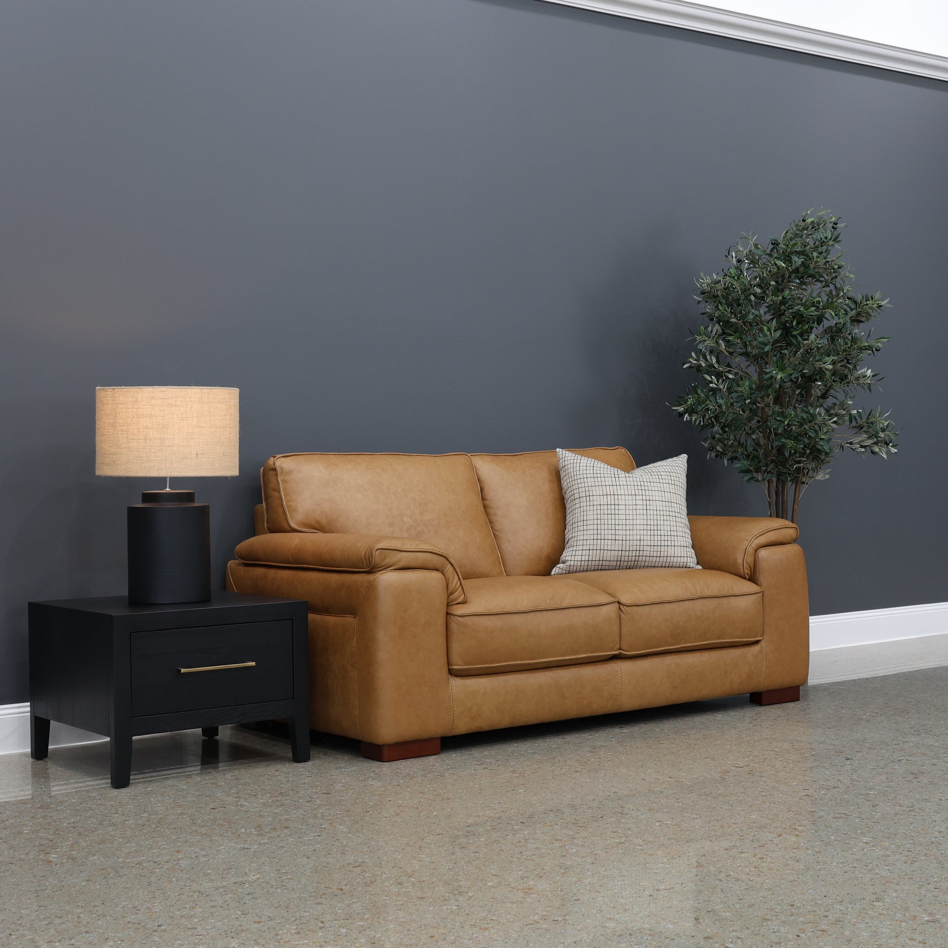 Rostrevor 2 Seater Loveseat - Tan Leather