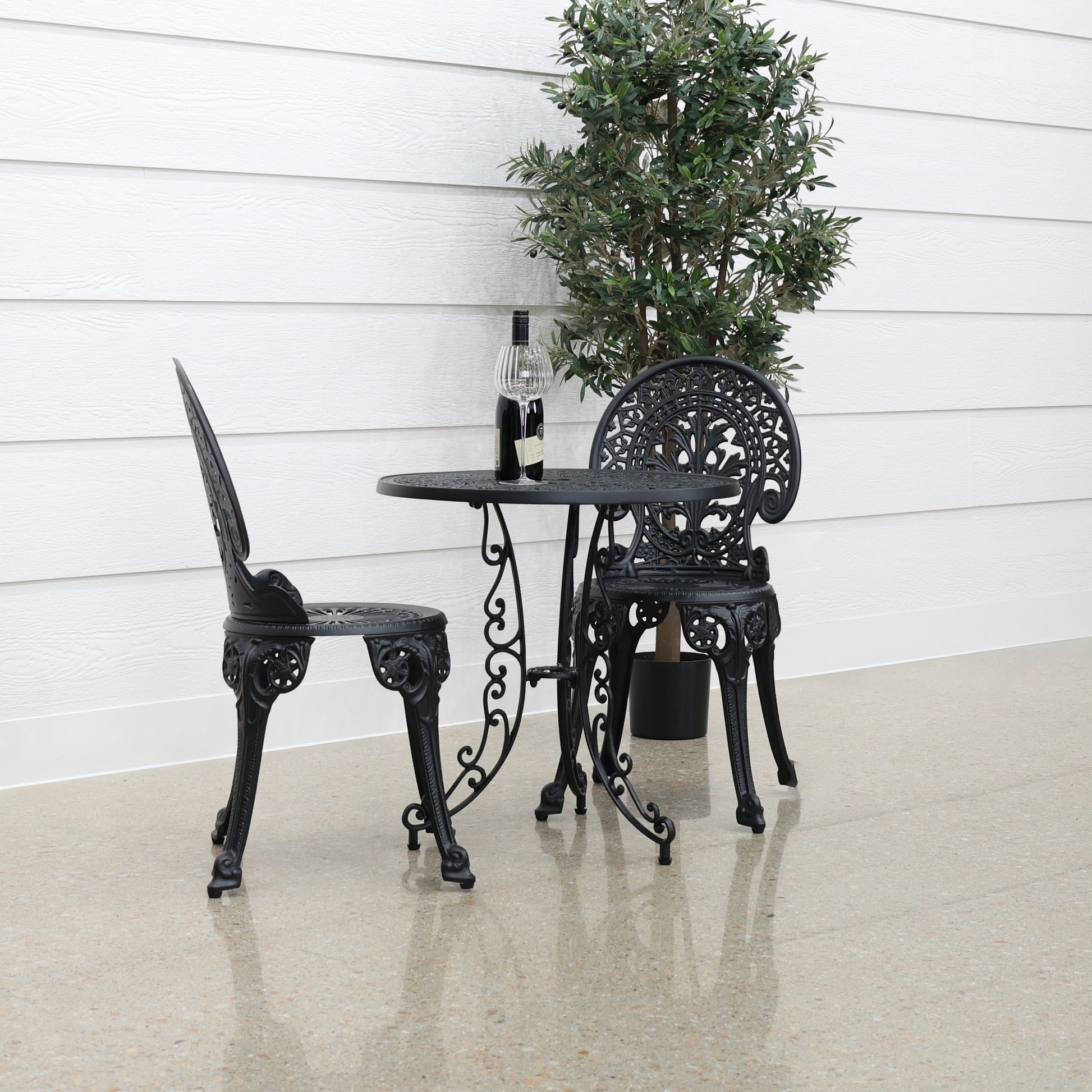 Crown Bistro Chair & Table Set - Black