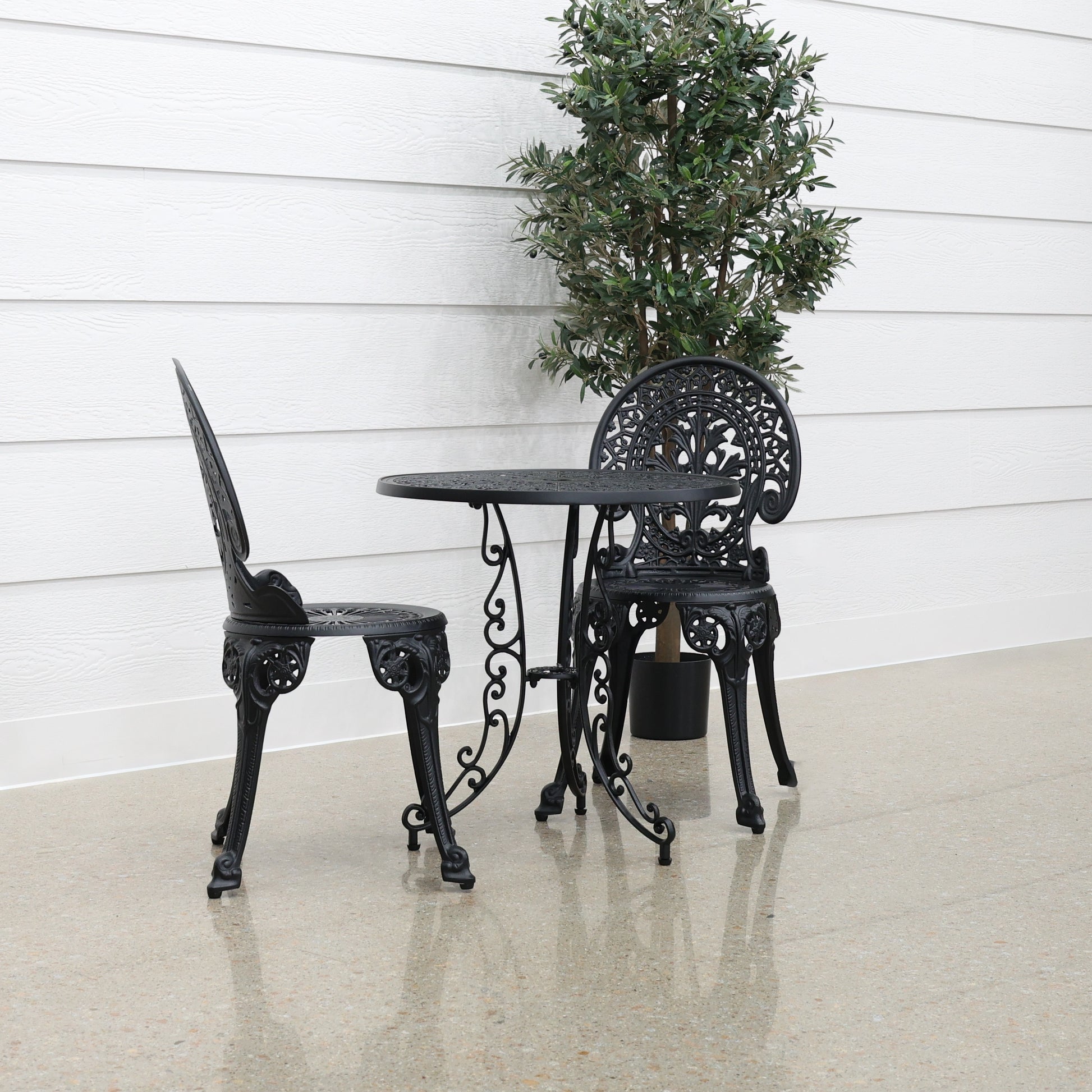 Crown Bistro Chair & Table Set - Black