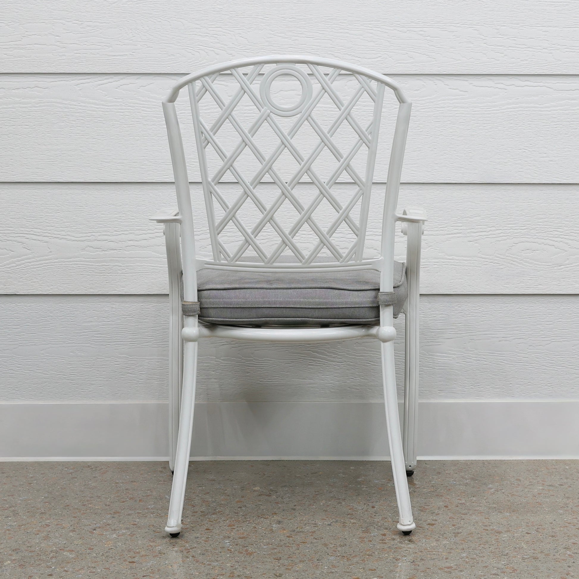 Portarlington Chair With Cushion - White Frame / Light Grey Cushion