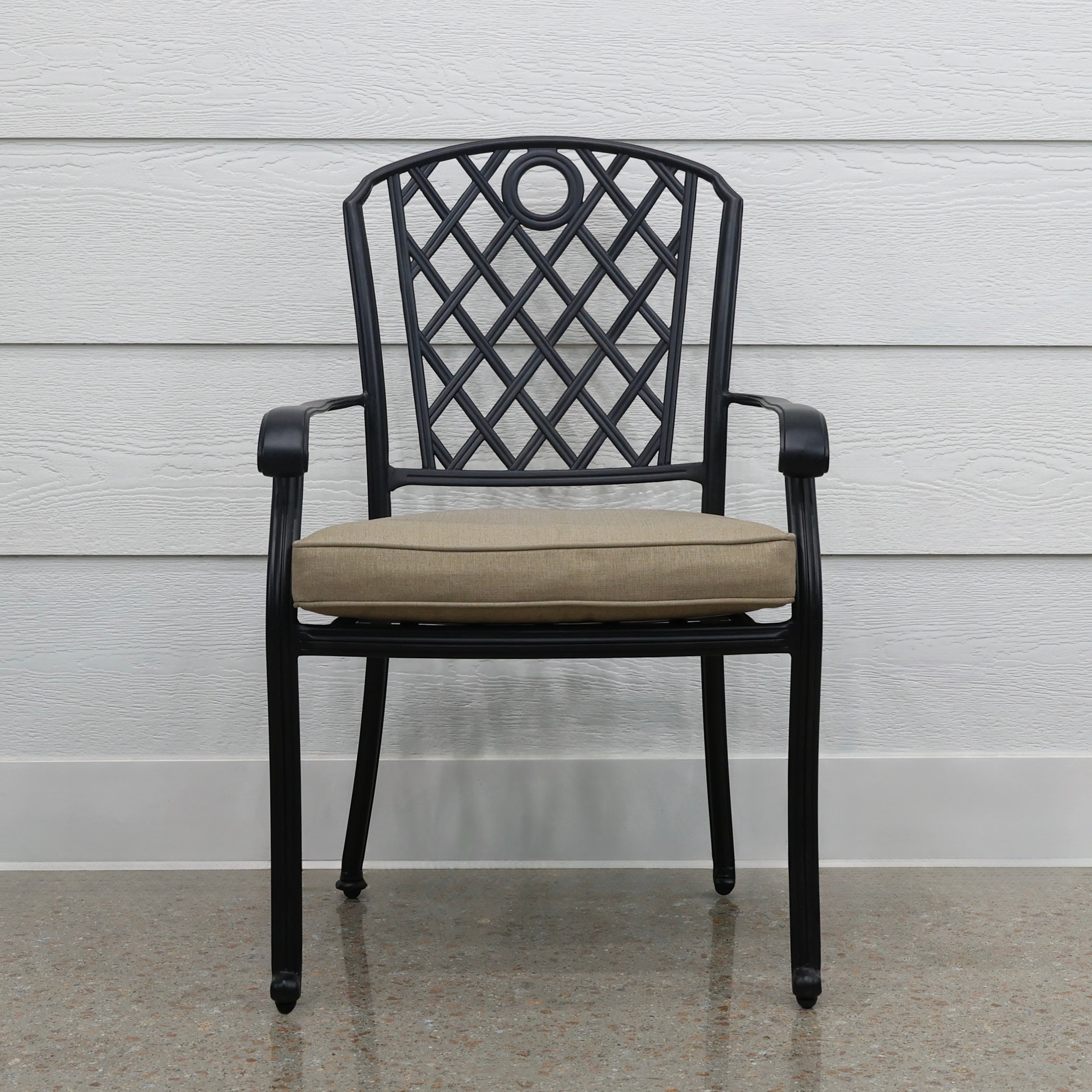 Portarlington Chair With Cushion - Bronze Frame / Beige Cushions