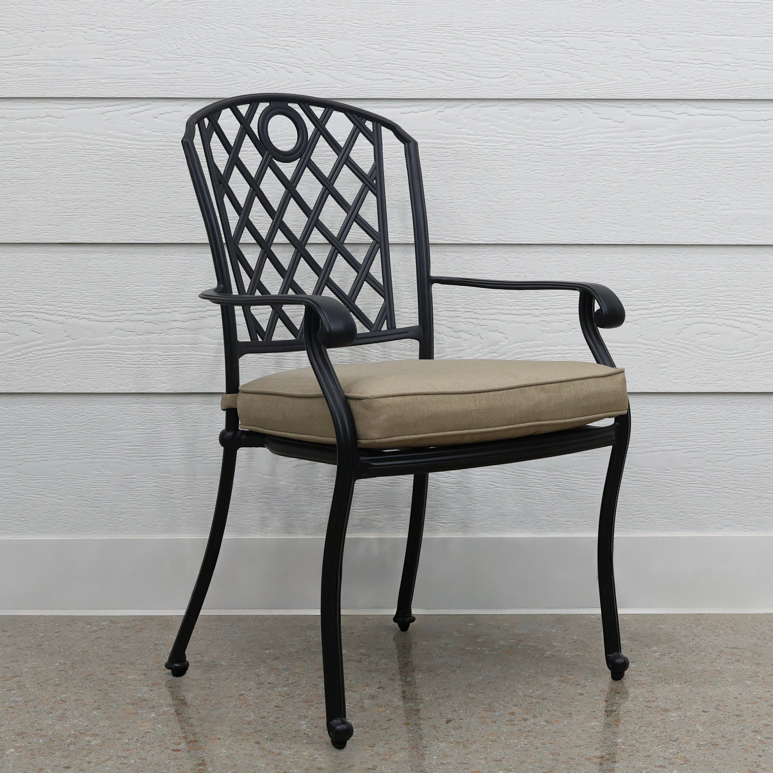 Portarlington Chair With Cushion - Bronze Frame / Beige Cushions