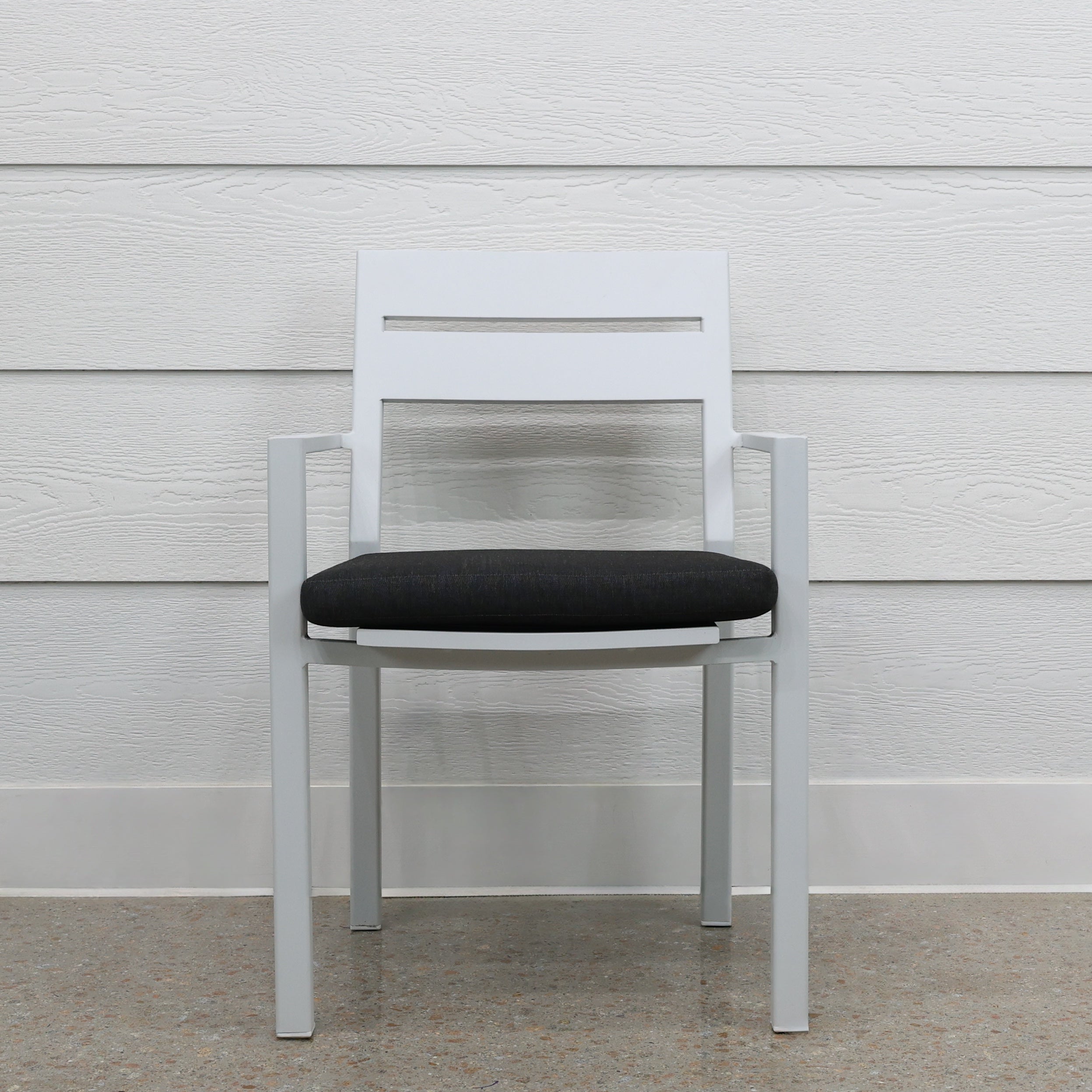 Mildura Dining Chair - White w/ Denim Grey Cushion
