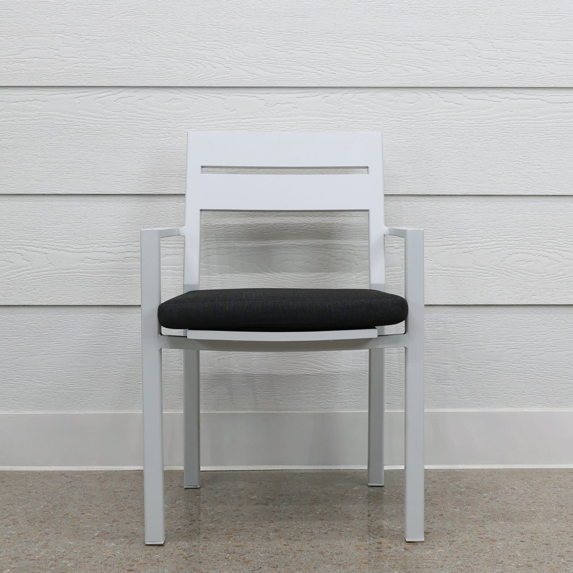 Mildura Dining Chair - White w/ Denim Grey Cushion