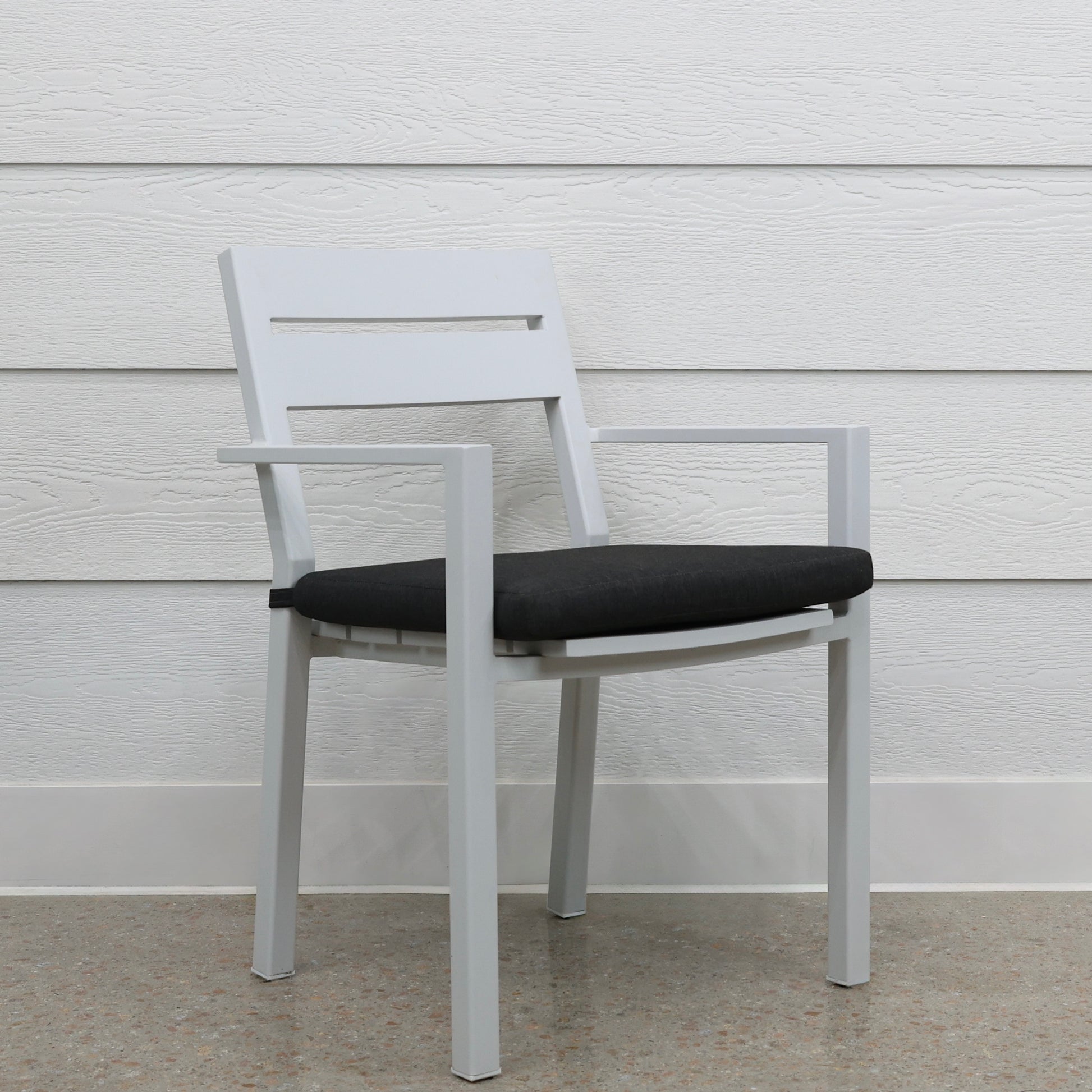 Mildura Dining Chair - White w/ Denim Grey Cushion