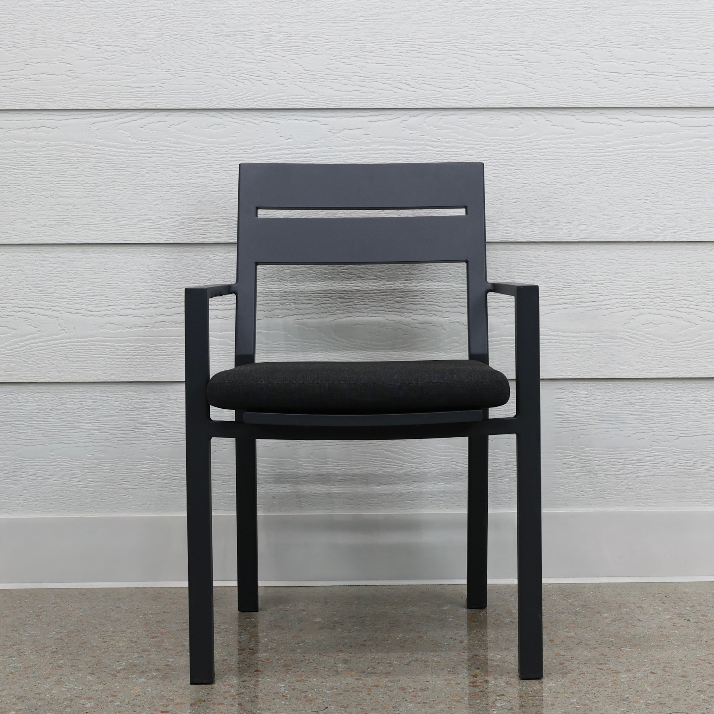 Mildura Dining Chair - Charcoal w/ Denim Grey Cushion