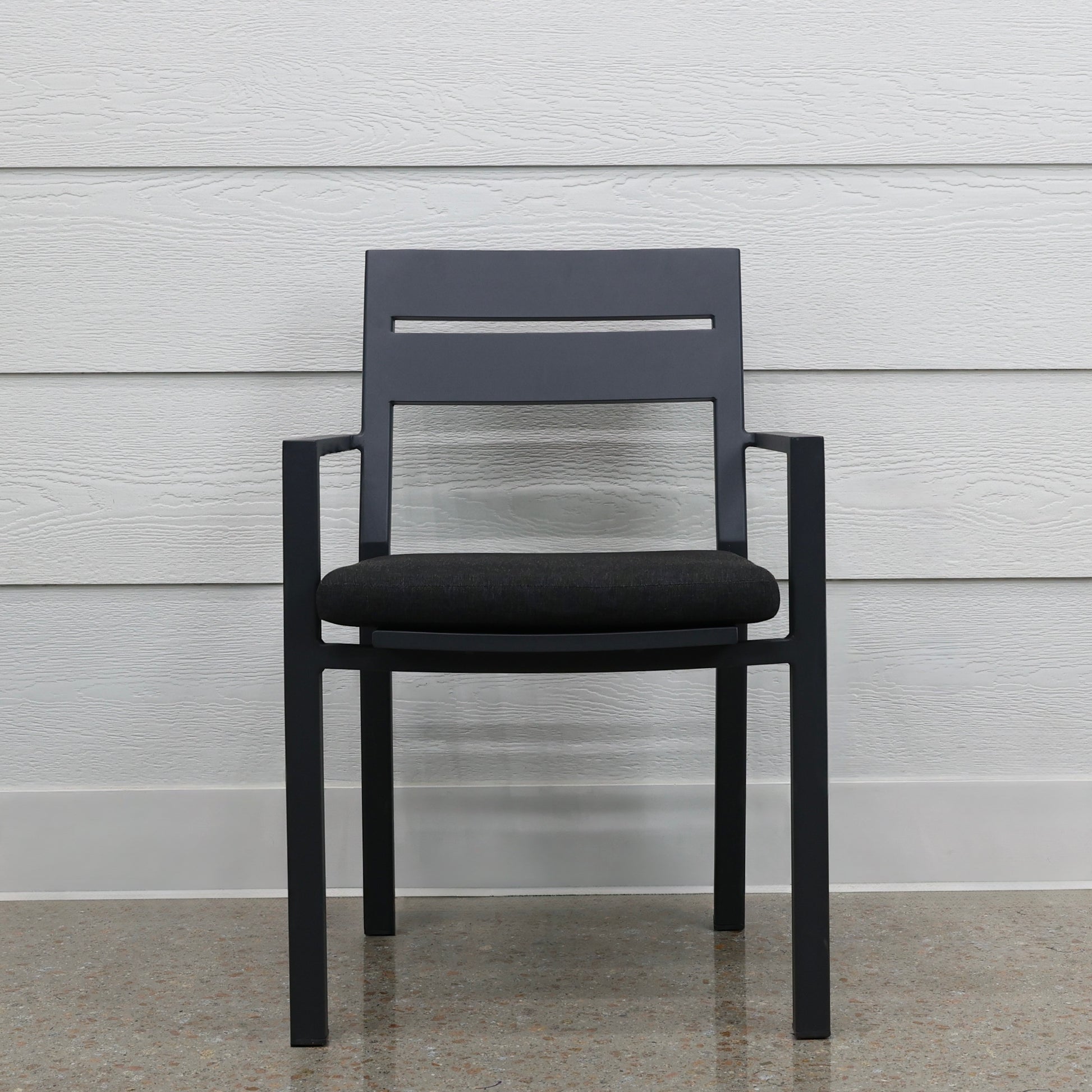 Mildura Dining Chair - Charcoal w/ Denim Grey Cushion