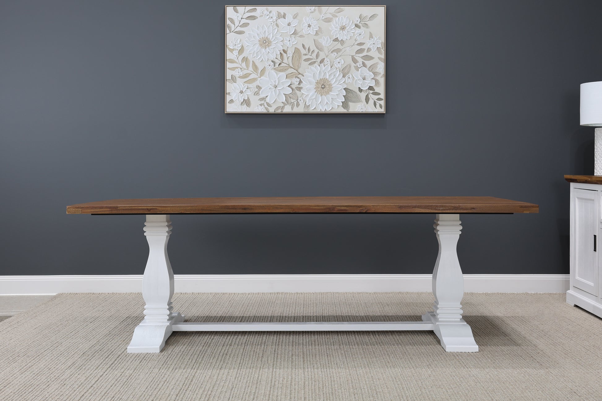 Provedore Two Tone Dining Table - Pedestal Leg