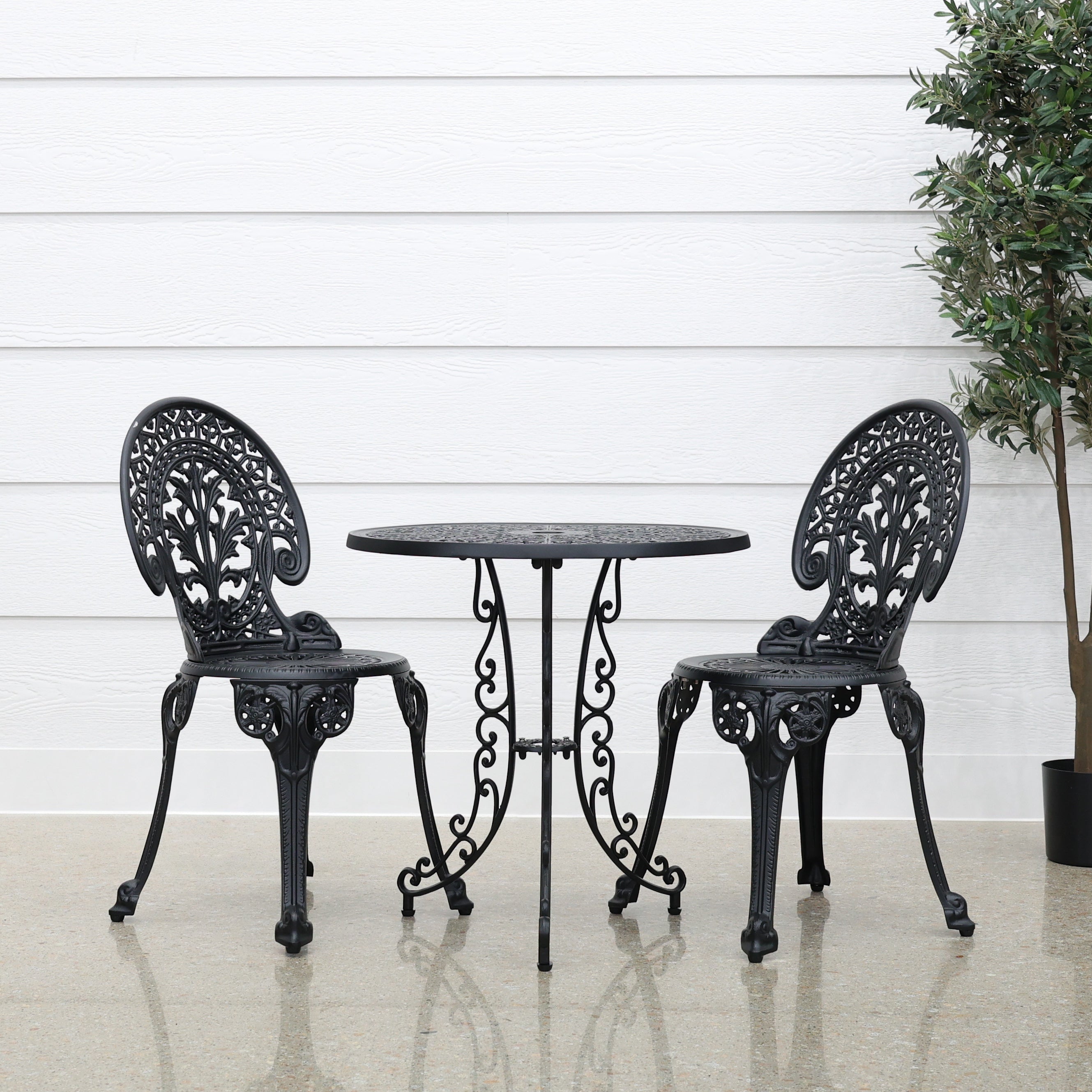 Crown Bistro Chair & Table Set - Black