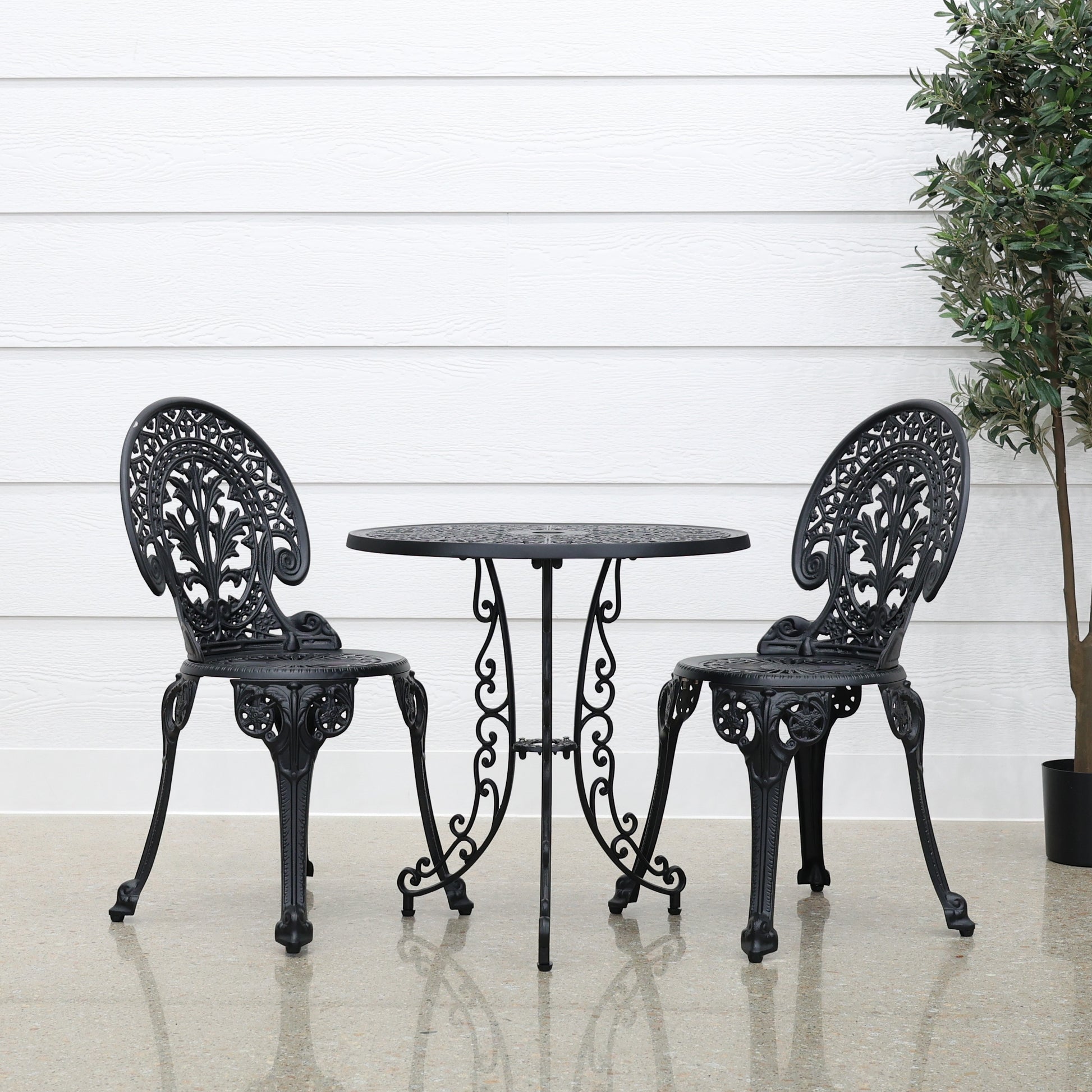 Crown Bistro Chair & Table Set - Black