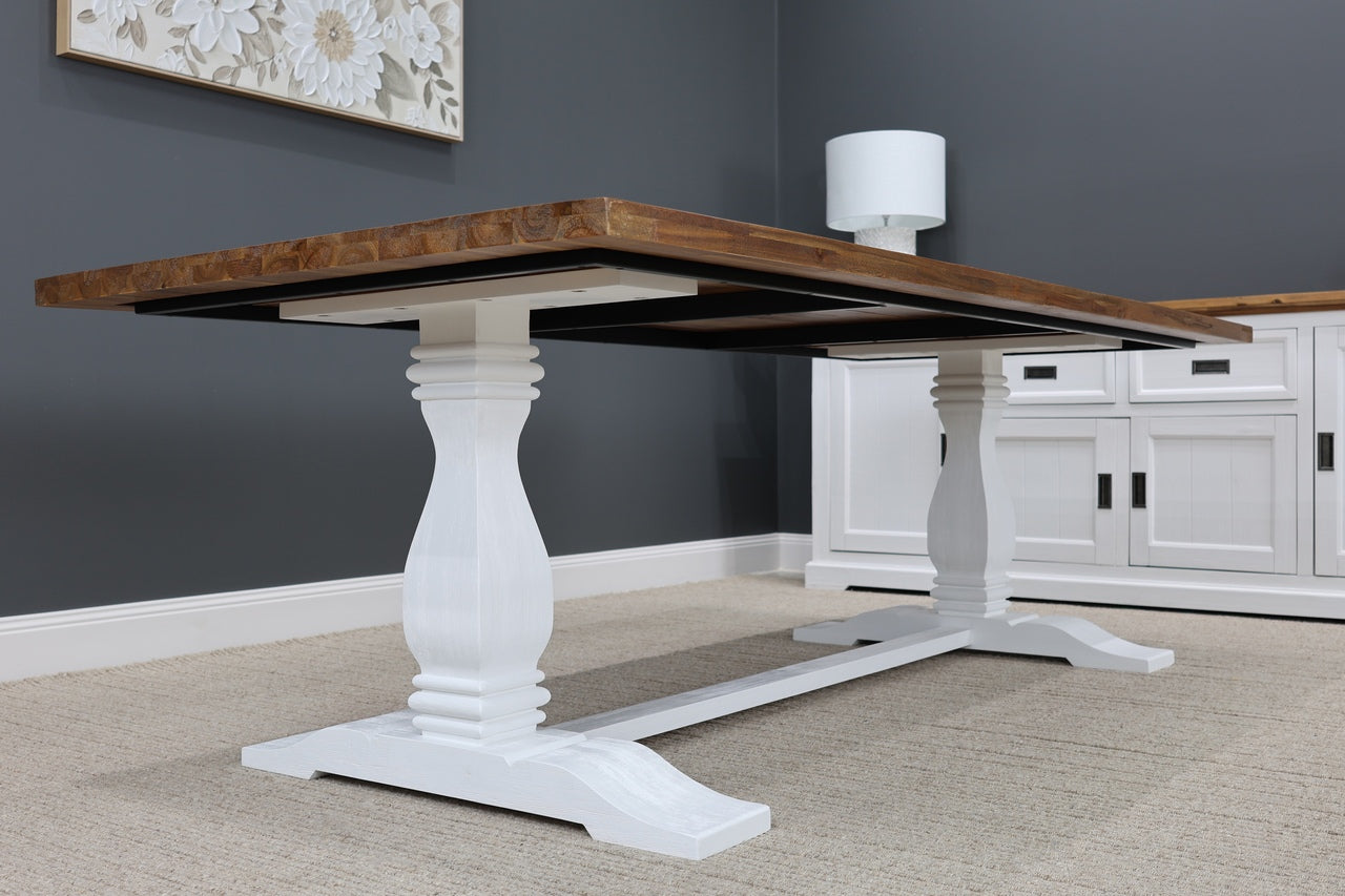 Provedore Two Tone Dining Table - Pedestal Leg