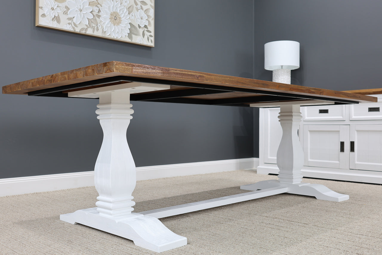Provedore Two Tone Dining Table - Pedestal Leg