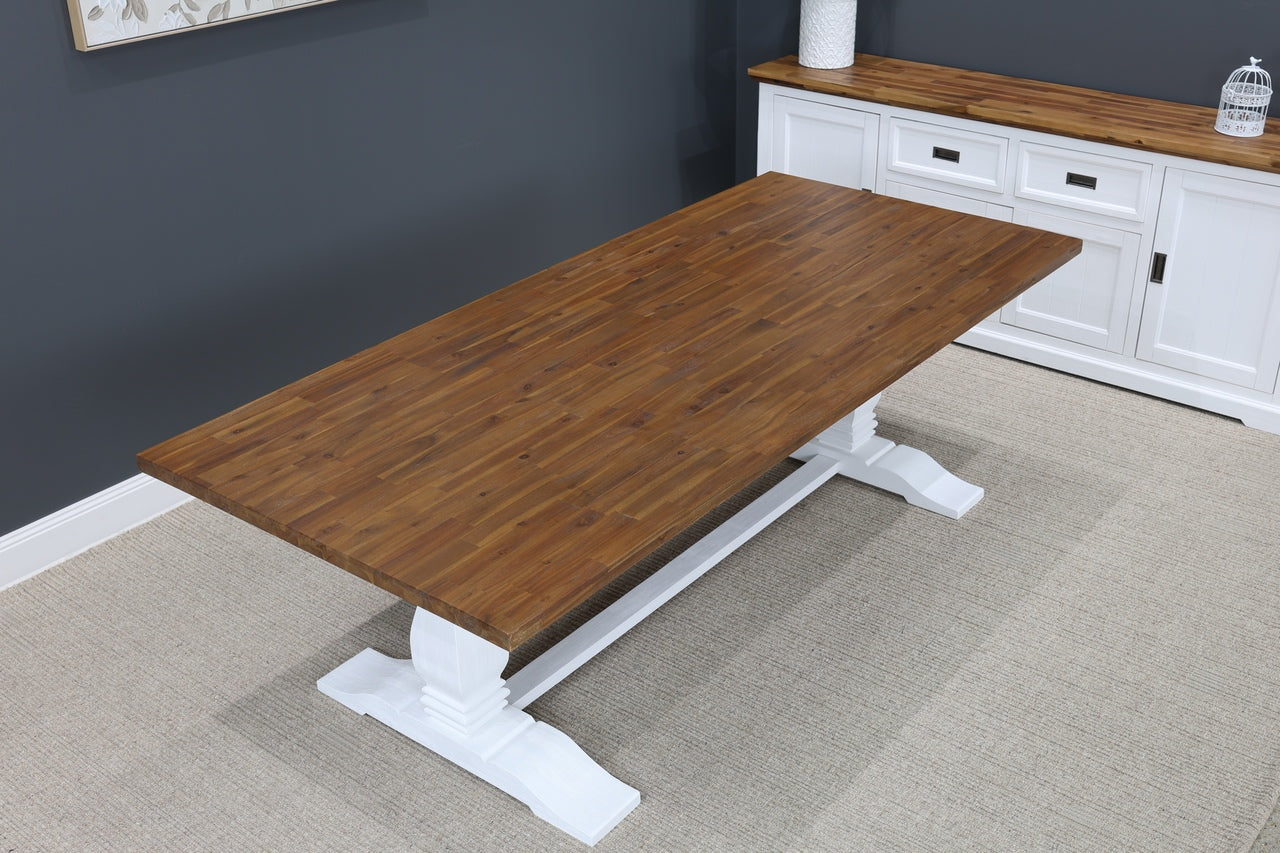 Provedore Two Tone Dining Table - Pedestal Leg