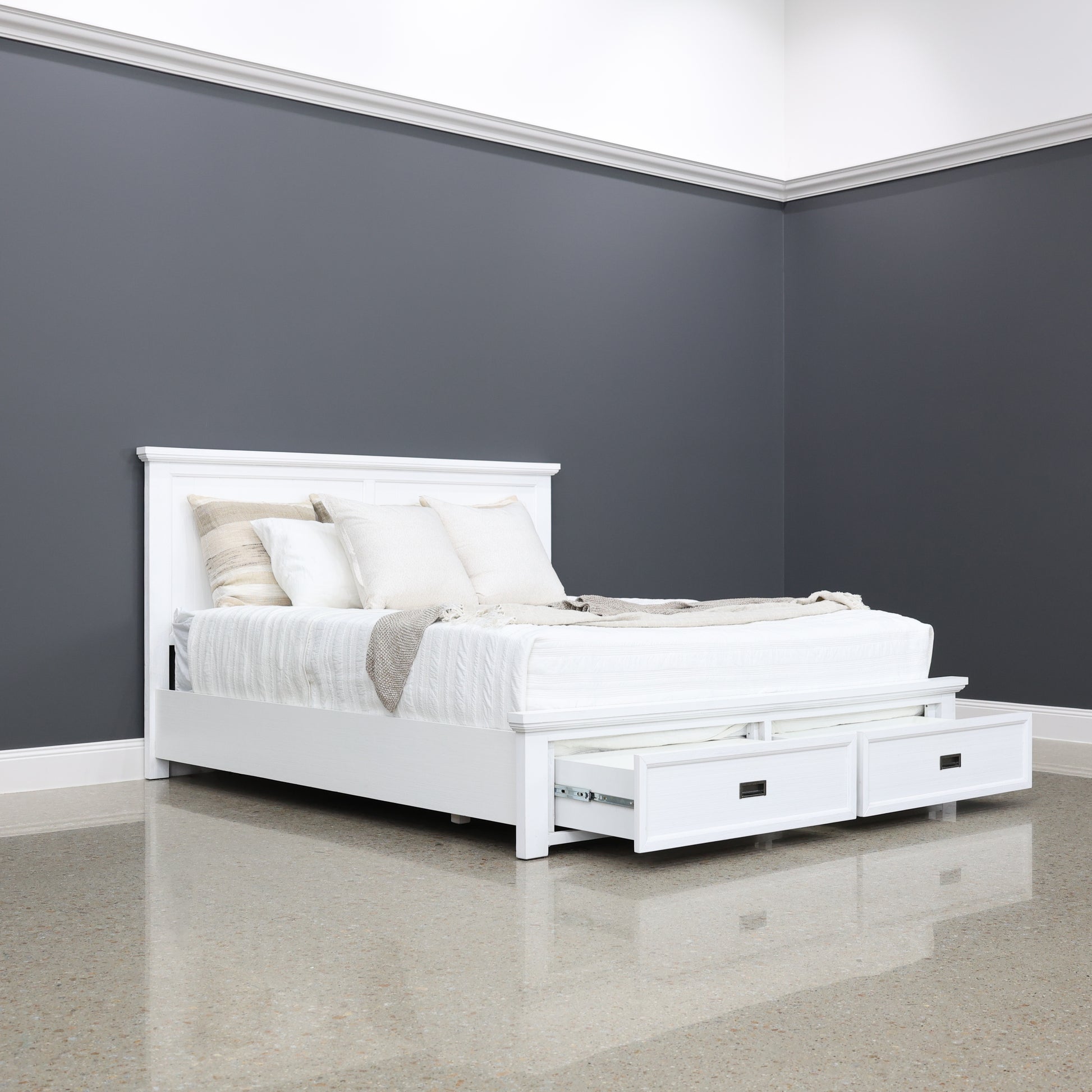 Provedore All White Bed w/ Storage