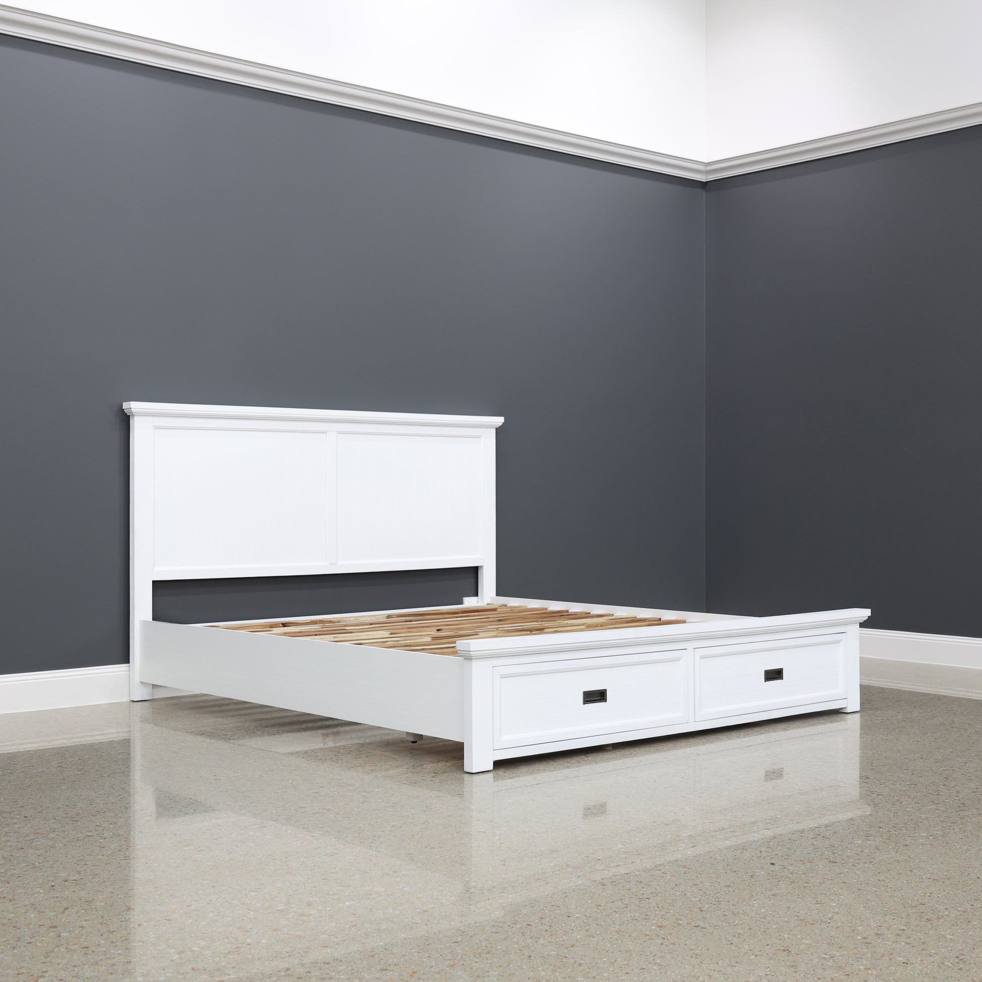 Provedore All White Bed w/ Storage