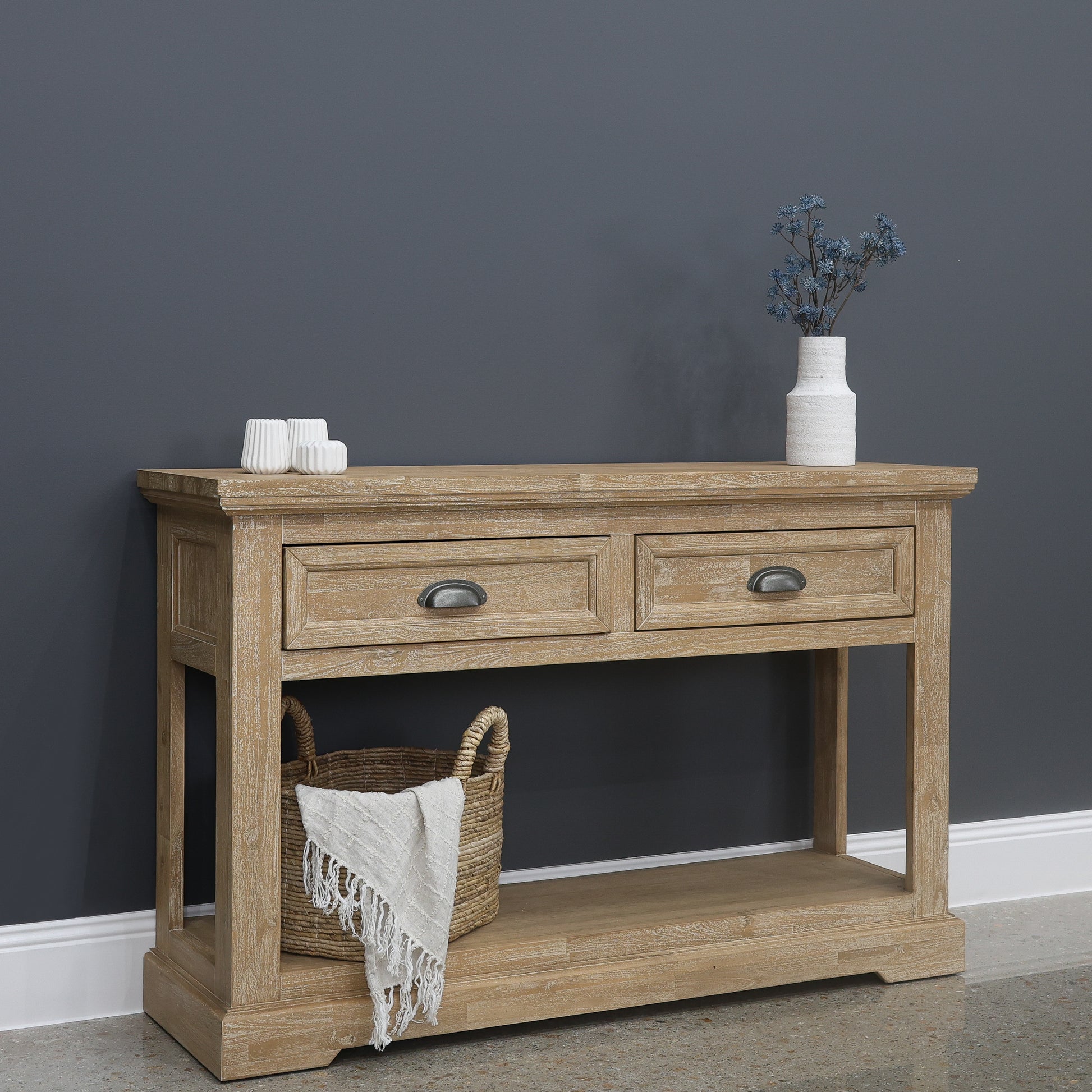 Provedore Natural Console w/ 2 Drawers