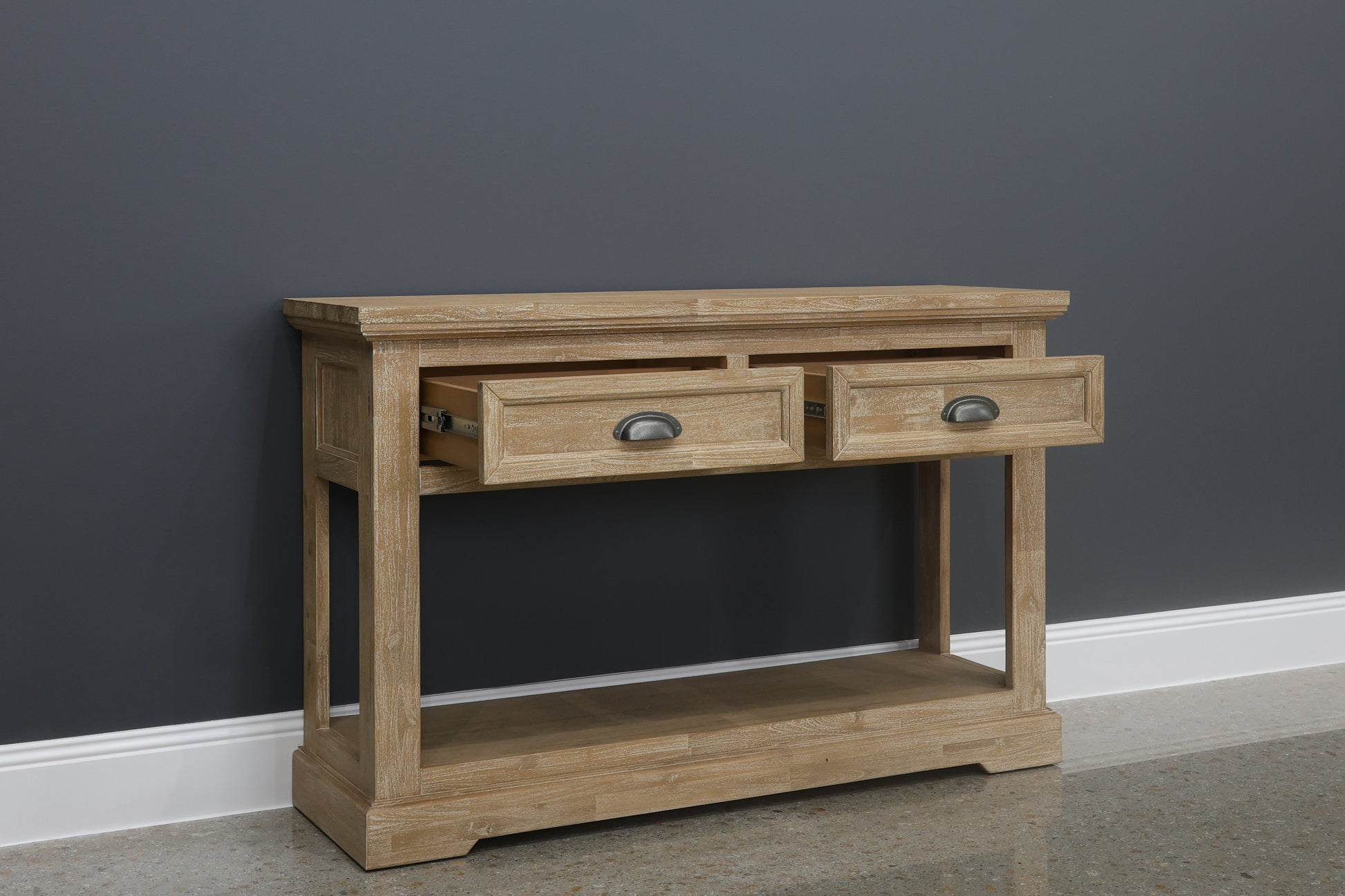 Provedore Natural Console w/ 2 Drawers