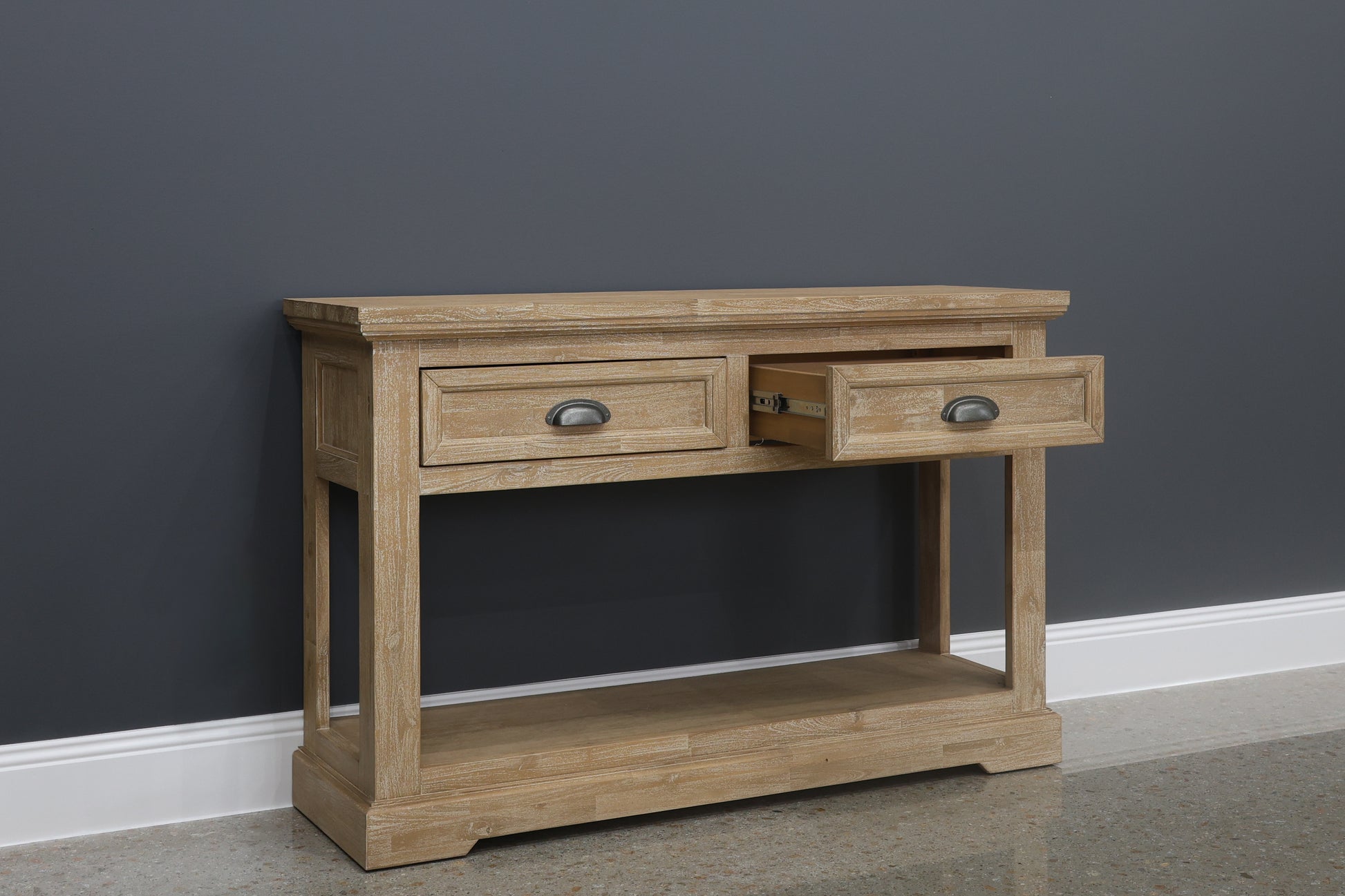 Provedore Natural Console w/ 2 Drawers