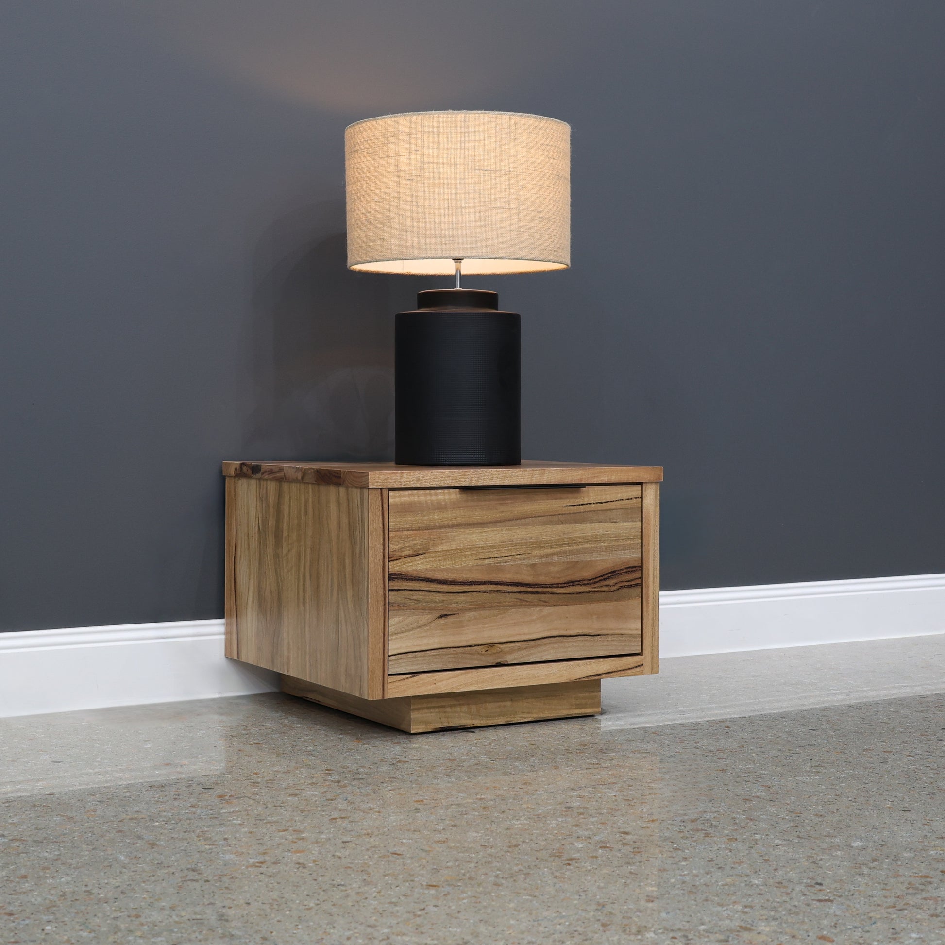 The Marri Wood Black Lamp Table